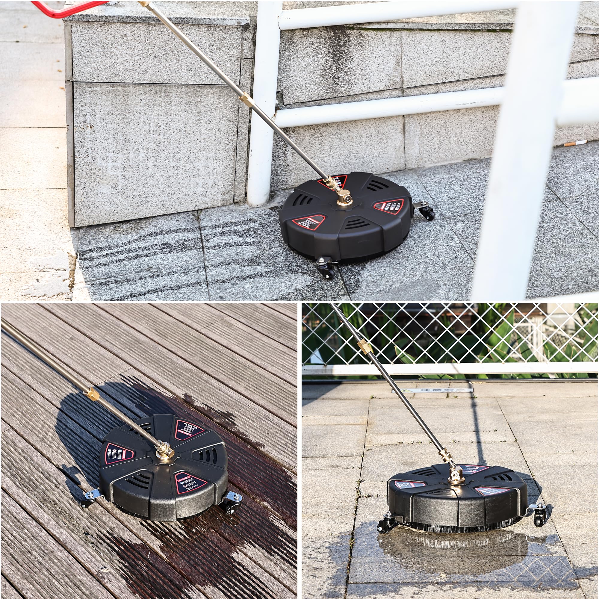 FENG PAI - Limpiador de superficies para lavadora a presión de 13 pulgadas, limpiador de superficies de 2500 PSI con conexión rápida de 1/4 pulgadas, 2 varillas de extensión para limpieza de entrada,