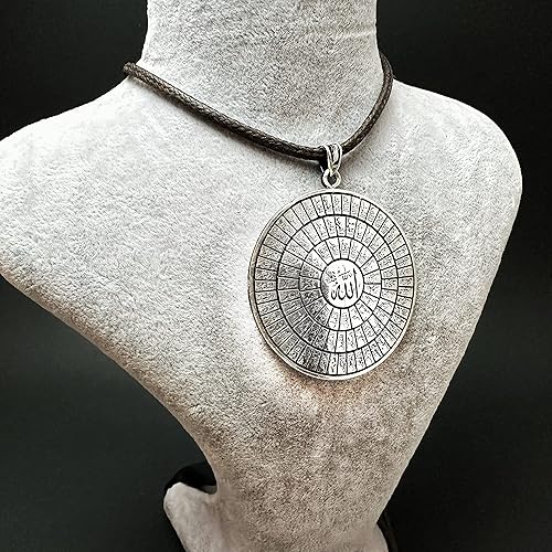 Miniatura 5 de Joyería islámica 99 nombres de Allah (CC) 925 K plata de ley unisex colgante 3 y colgante de coche, Plata esterlina