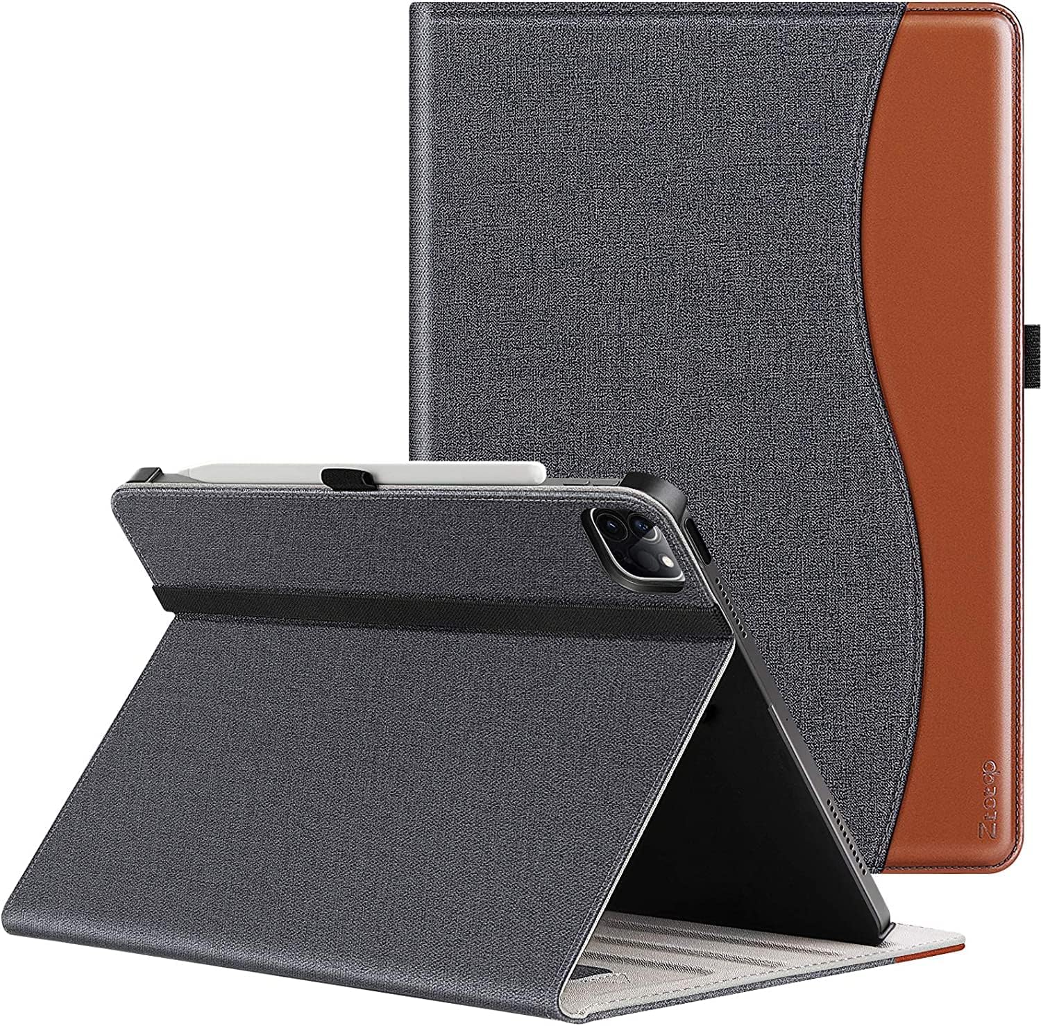 Custodia IPad Pro 12.9” Vintage In Pelle Sintetica Con Supporto – Modello 2017 (2nd Gen) E 2015 (1st Gen) – Funzione Sleep/Wake, Blu - 2