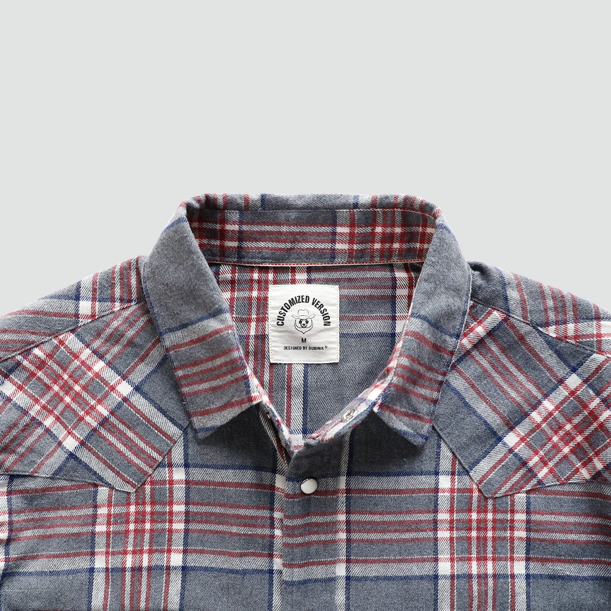 Dubinik® Camicia Flanella Uomo Invernale Camicia Uomo Flanella Cotone Western Cowboy con Bottone Automatico Vintage Quadri