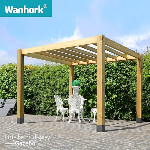 Miniatura 6 de Protector de poste ajustable de acero inoxidable 304 (rango de 3.3-6 pulgadas), protege buzones, cubierta y vallas de la lluvia y daños al equipo de