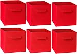Simple Houseware 11-Inch Foldable Cube Storage Bins, Black, 6-Pack | Lightweight & Durable Structure Fabric Cubes Organizer for Closet or Shelves