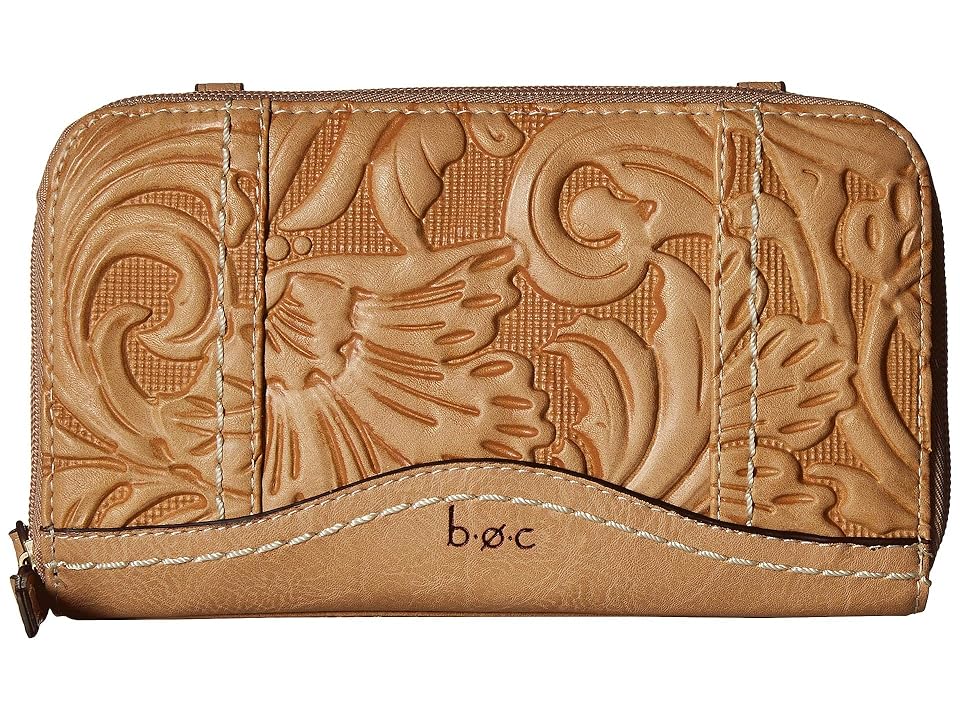 

b.o.c. Botanica Double Zip Wallet (Luggage) Wallet Handbags, Brown