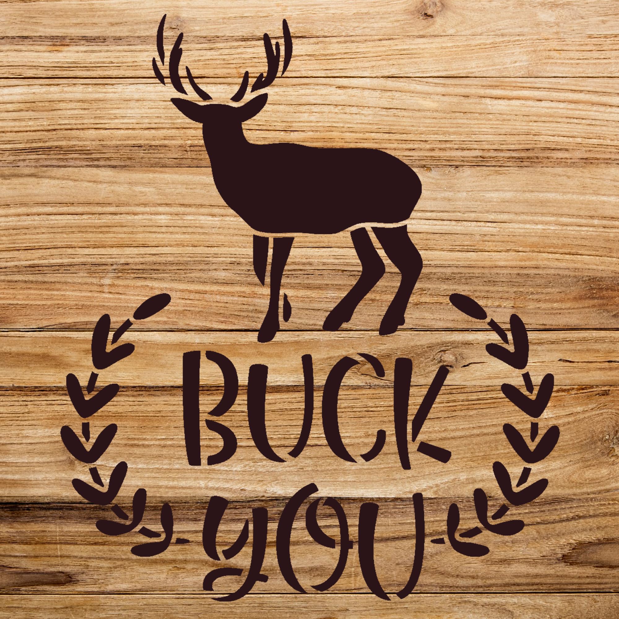 Deer Laurels Stencil Pattern for Home Decor and Crafts, Fun Hunting Phrase Design, Ideal for Walls, Wood, and DIY Cabin Projects - Size A2 (16.5