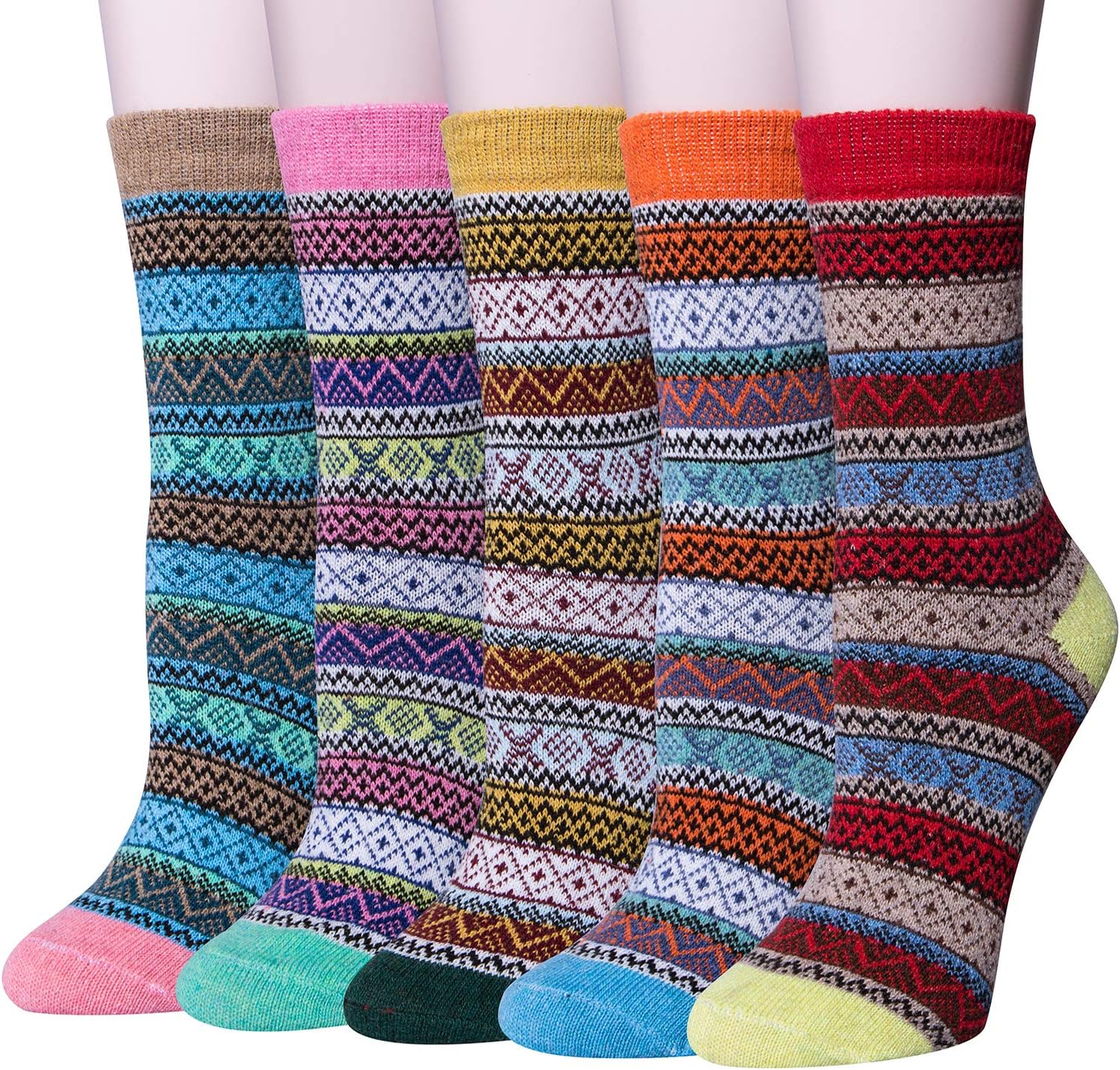 Senker FashionWomens Wool Socks, Stocking Stuffers Gifts for Women Men Warm Soft Crew Boot Sock for Winter Hiking