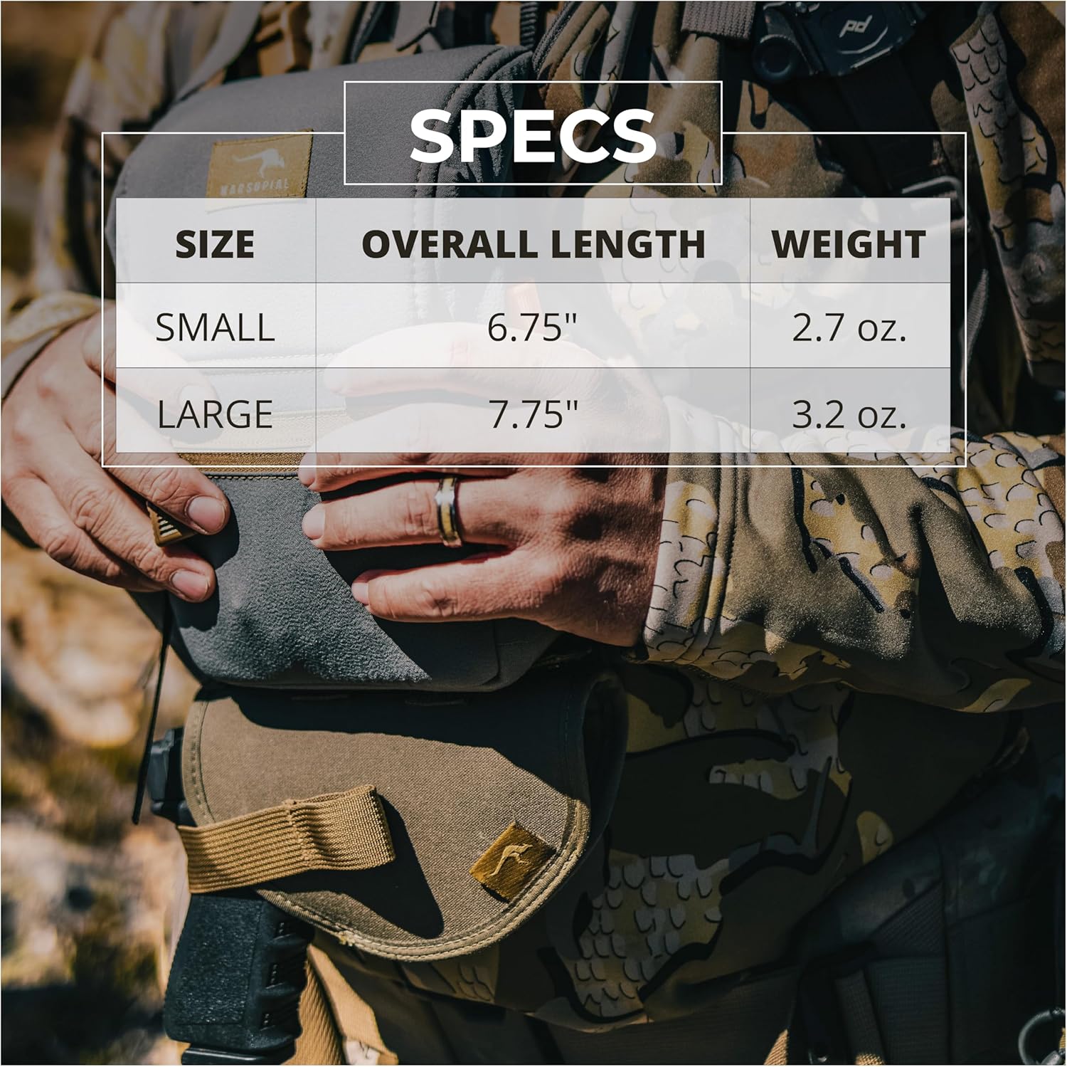 Marsupial Gear Handgun Holster - Chest Pack Attachment for Secure Carry of Pistols and Revolvers with Adjustable Retention