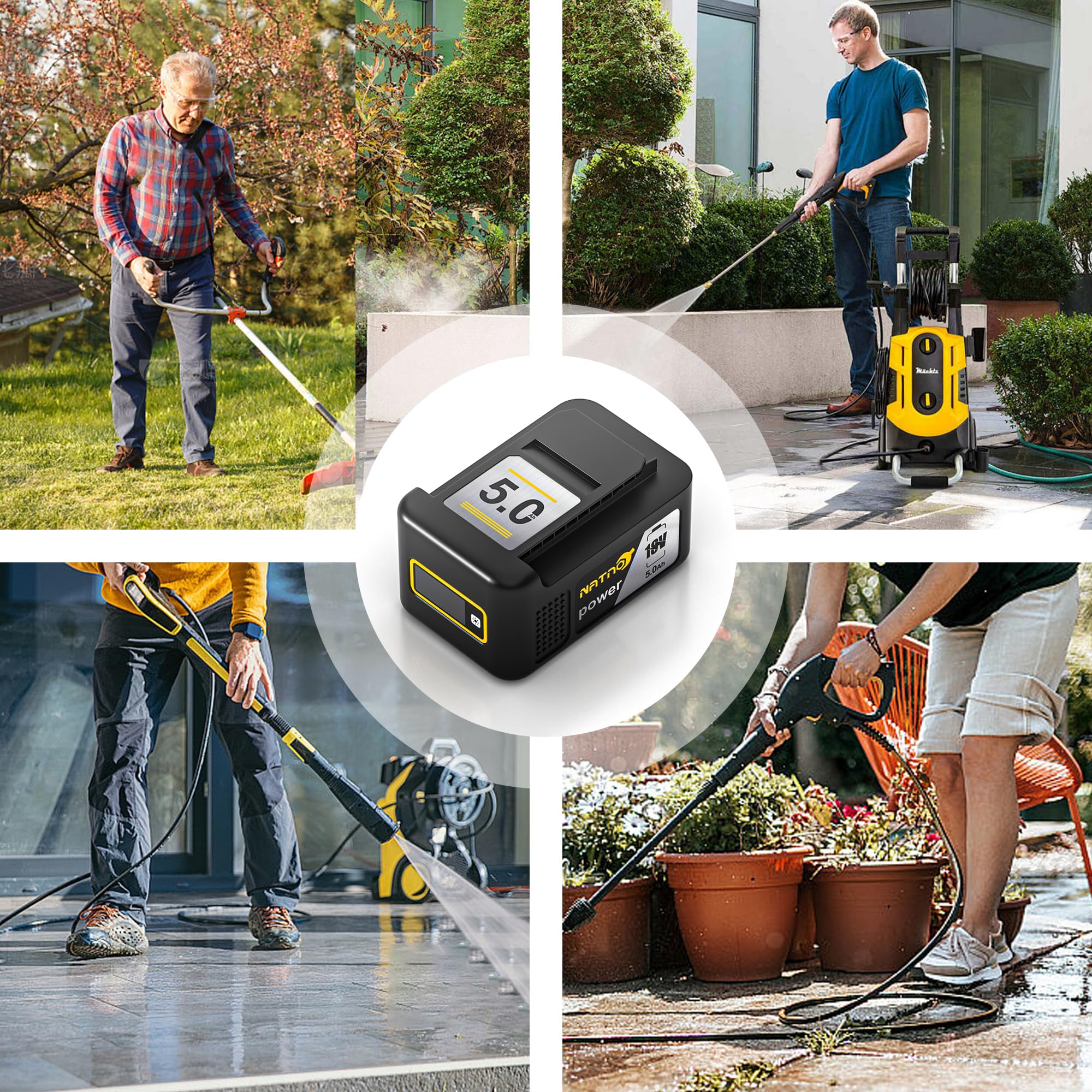 Batterie 18V 5.0Ah Pour Kärcher - Compatible Avec Les Appareils 18V De La Plateforme - Lithium-Ion - Pour Nettoyeurs Hautes Pression, Outils De Jardin