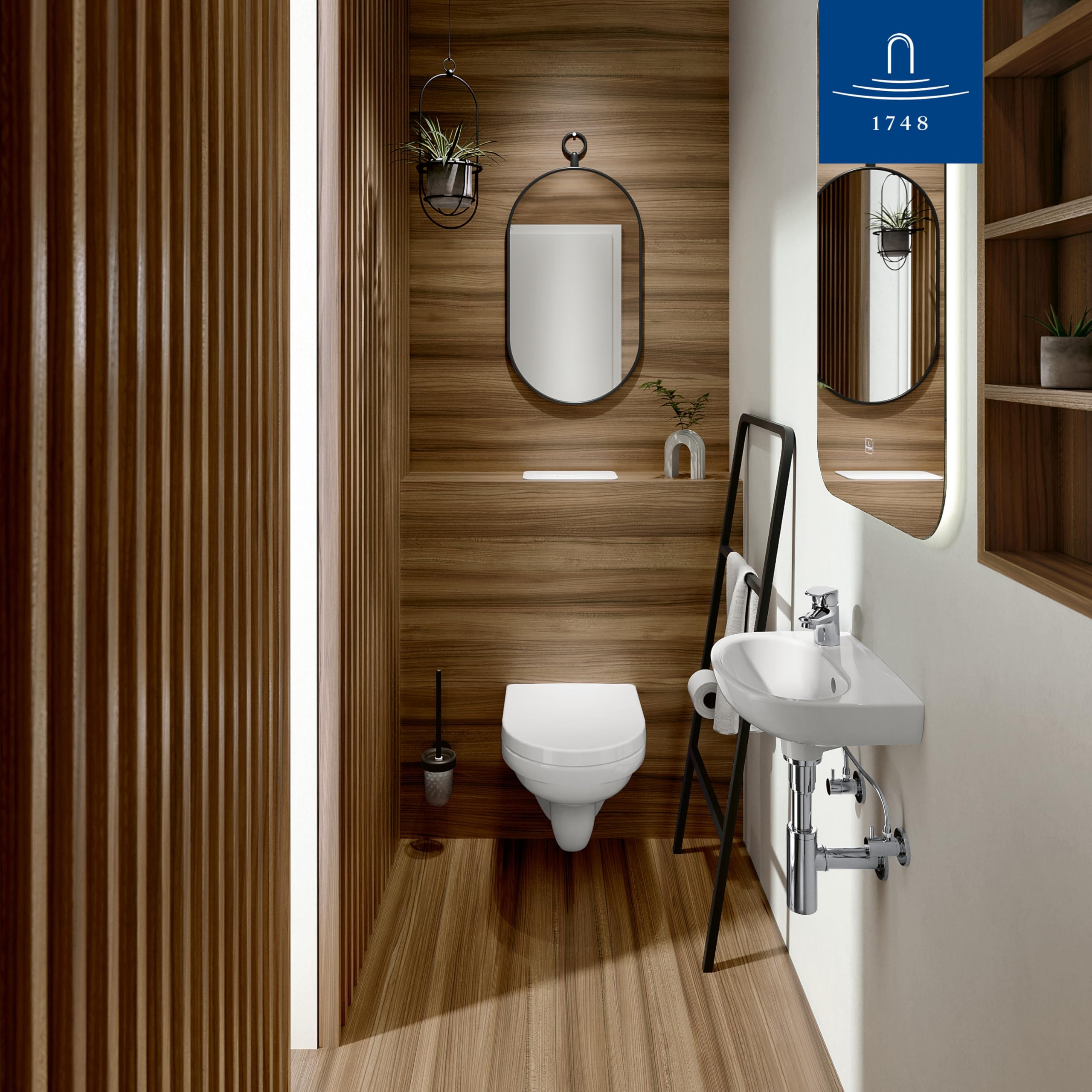 Villeroy & Boch O.novo WC-Sitz, D-Form – Weiß Alpin, glänzend | Mit Edelstahl-Scharnieren, aus bruchsicherem Duroplast, Original Ersatzteil, 9M406101