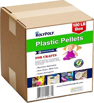 Poly Plastic Pellets Bulk (100LB Box) Premium USA-Made for Weighted Blankets, Rock Tumblers, Stuffing/Filling Dolls, Crafts, Cross Fit Bags, Rifle Bags, Lap Pads, Sensory Toys