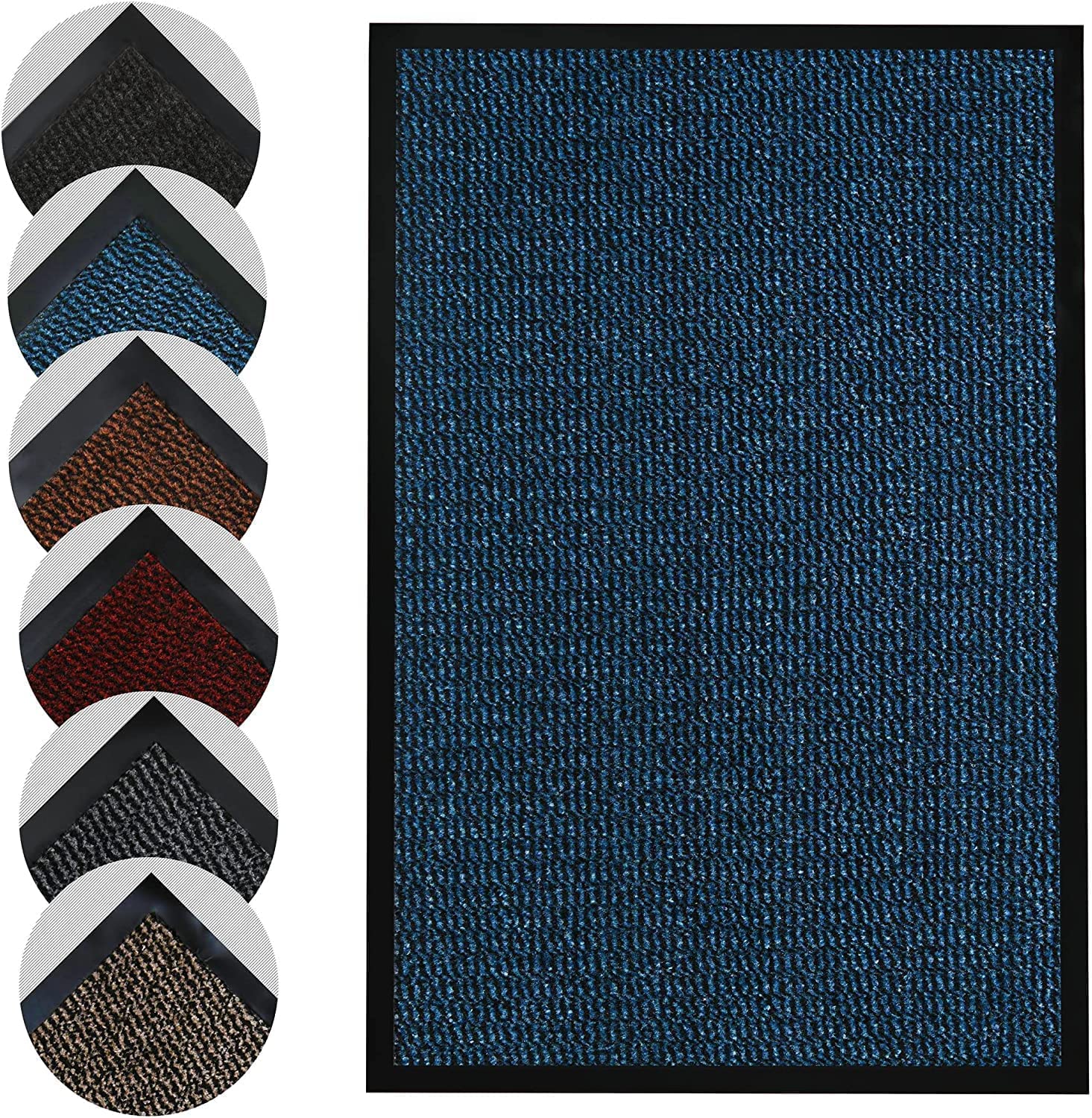 Homatz Indoor Door Mat, Heavy Duty Rubber, Floor and Kitchen Mats, Non Slip