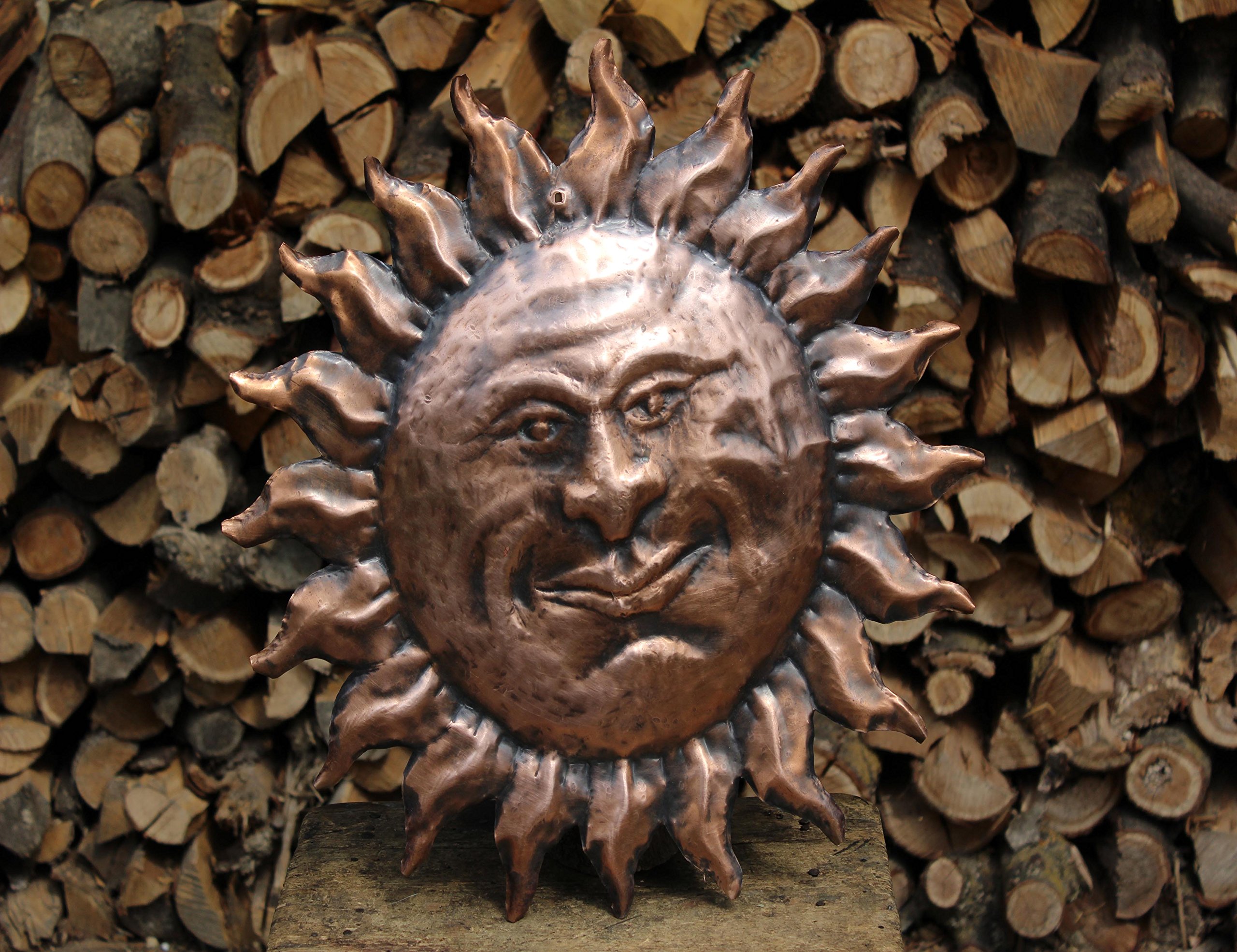 Sol de cobre para pared mueble decoración Hecho a mano (40 cm)