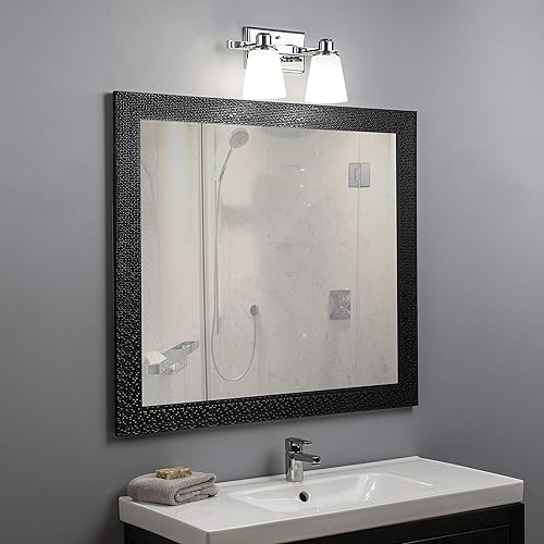 Miniatura 4 de Linea di Liara Terracina - Lámpara cromada para baño, 2 luces, para tocador de baño, con pantalla de vidrio esmerilado, certificación UL