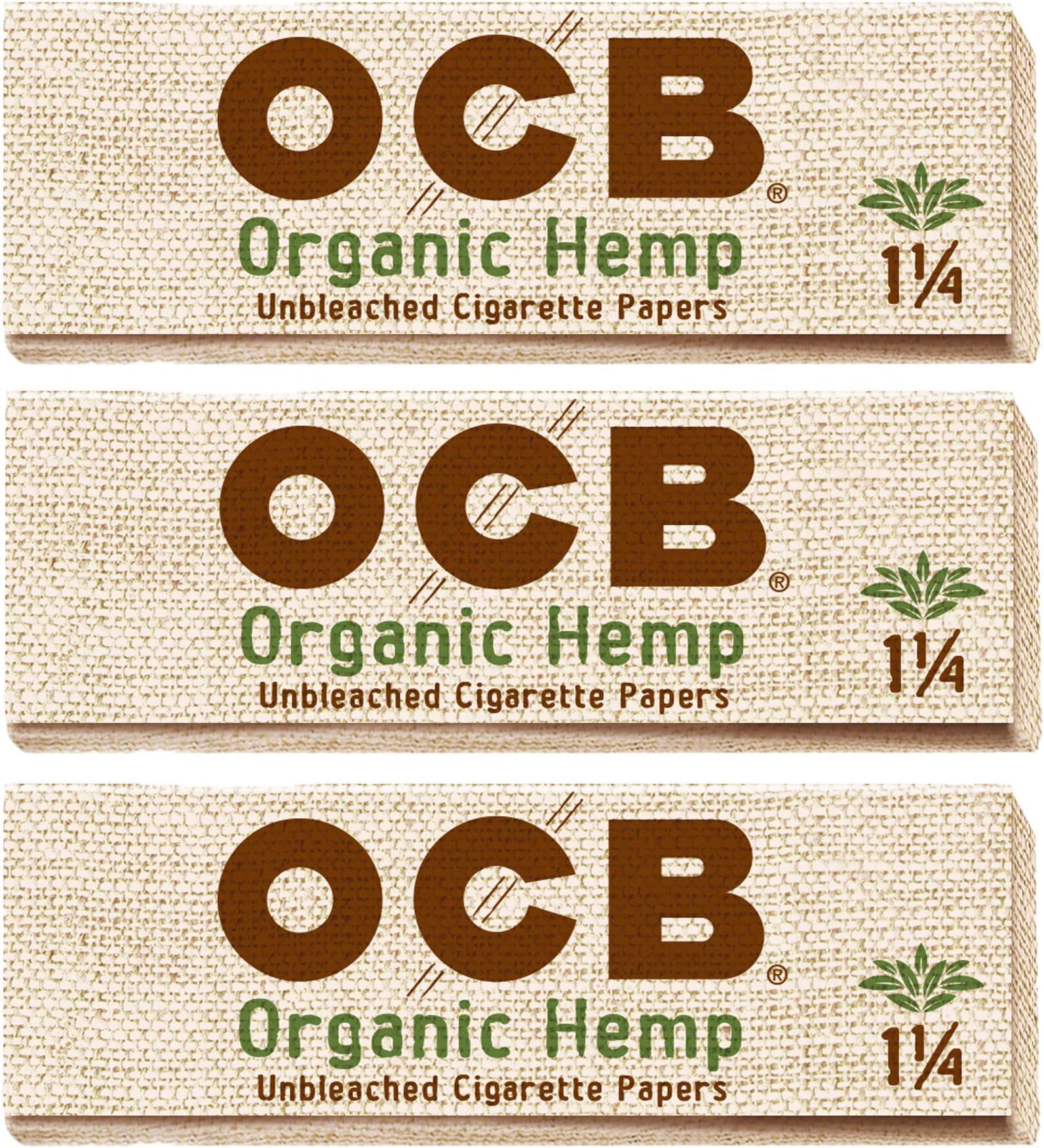 Organic 1 1/4" Rolling Papers - 3 Booklets with 50 Leaves per Booklet