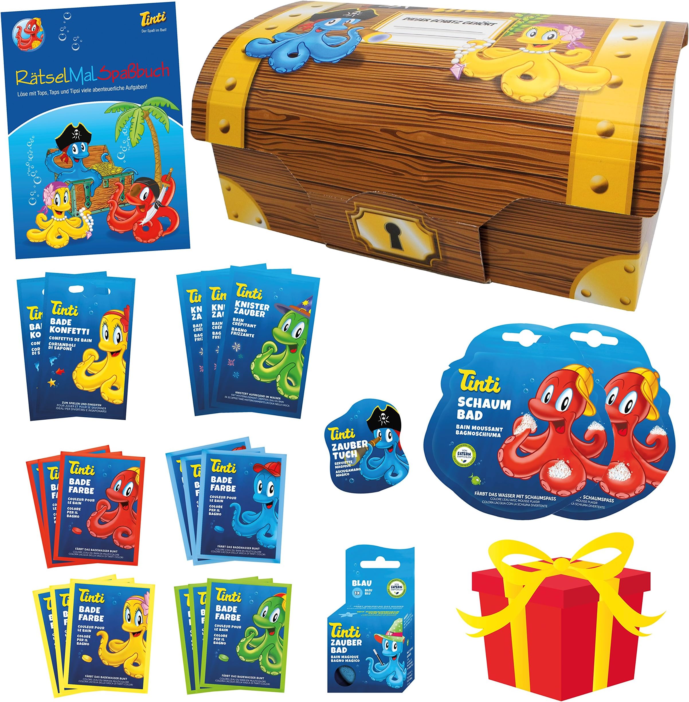 Tinti Treasure Chest, 23 Pieces, a Colourful Treasure for The Bath