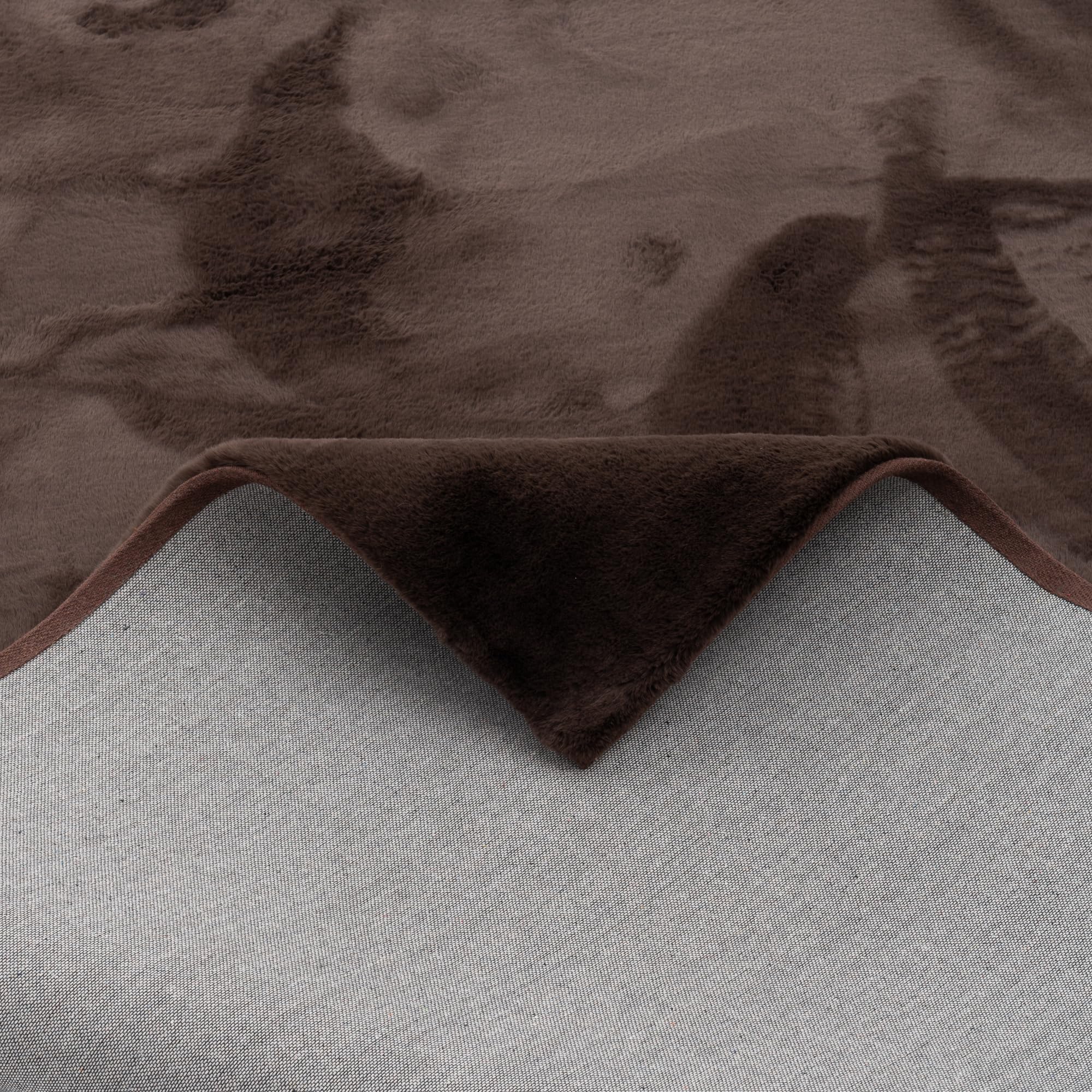 Pergamon Luxus Super Soft Kunst Fellteppich Plush Schoko in 7 Größen
