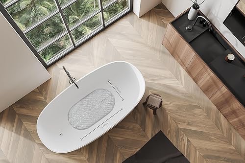 Miniatura 4 de Splash Home Tapete metálico antideslizante para tina, tapete de ducha con ventosas y agujeros de drenaje, tapete de baño para bañera, 28 pulgadas de