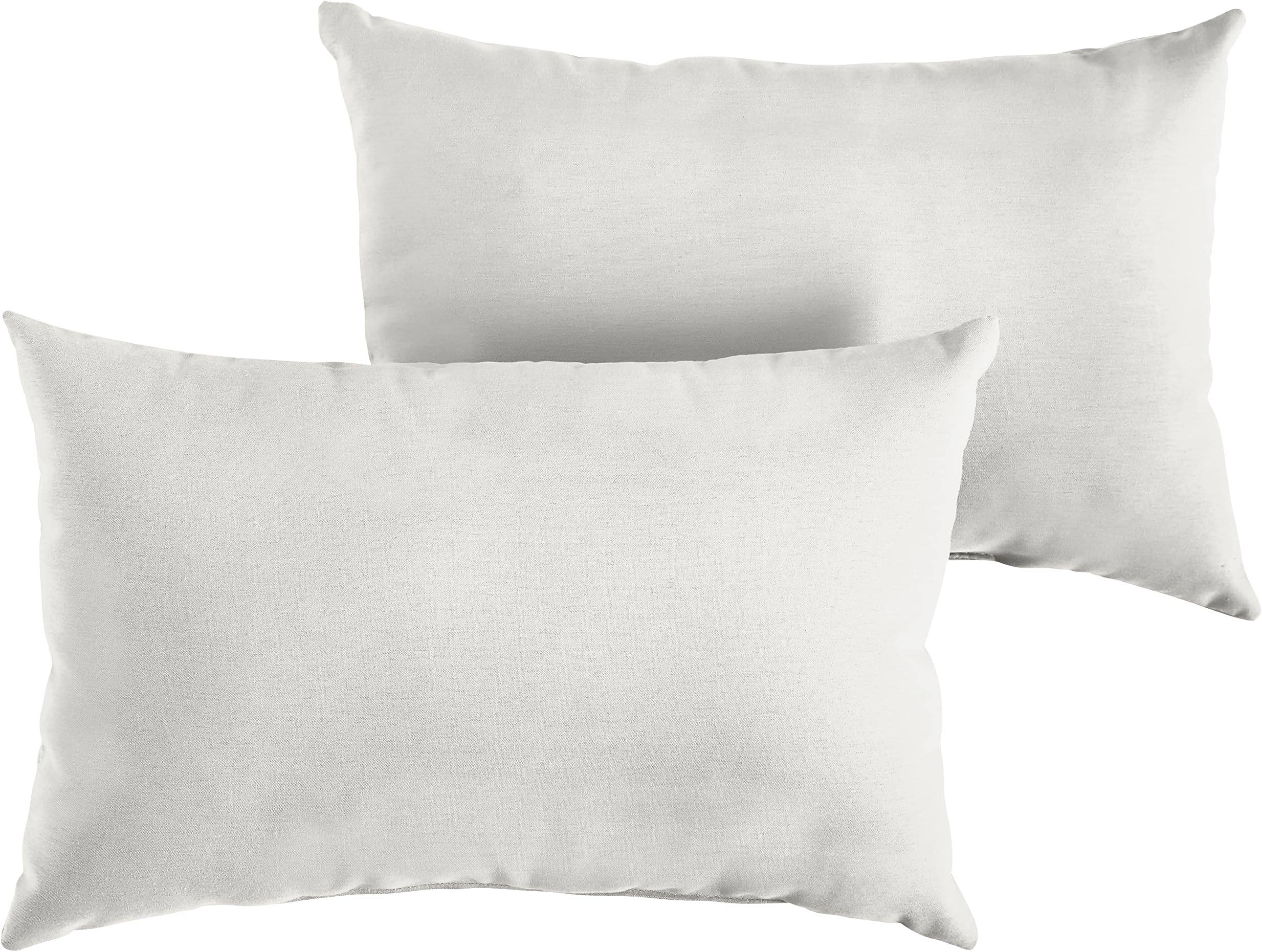 Sorra Home Indoor Outdoor Sunbrella Lumbar Pillows, Set of 2, 12 x 18, Canvas