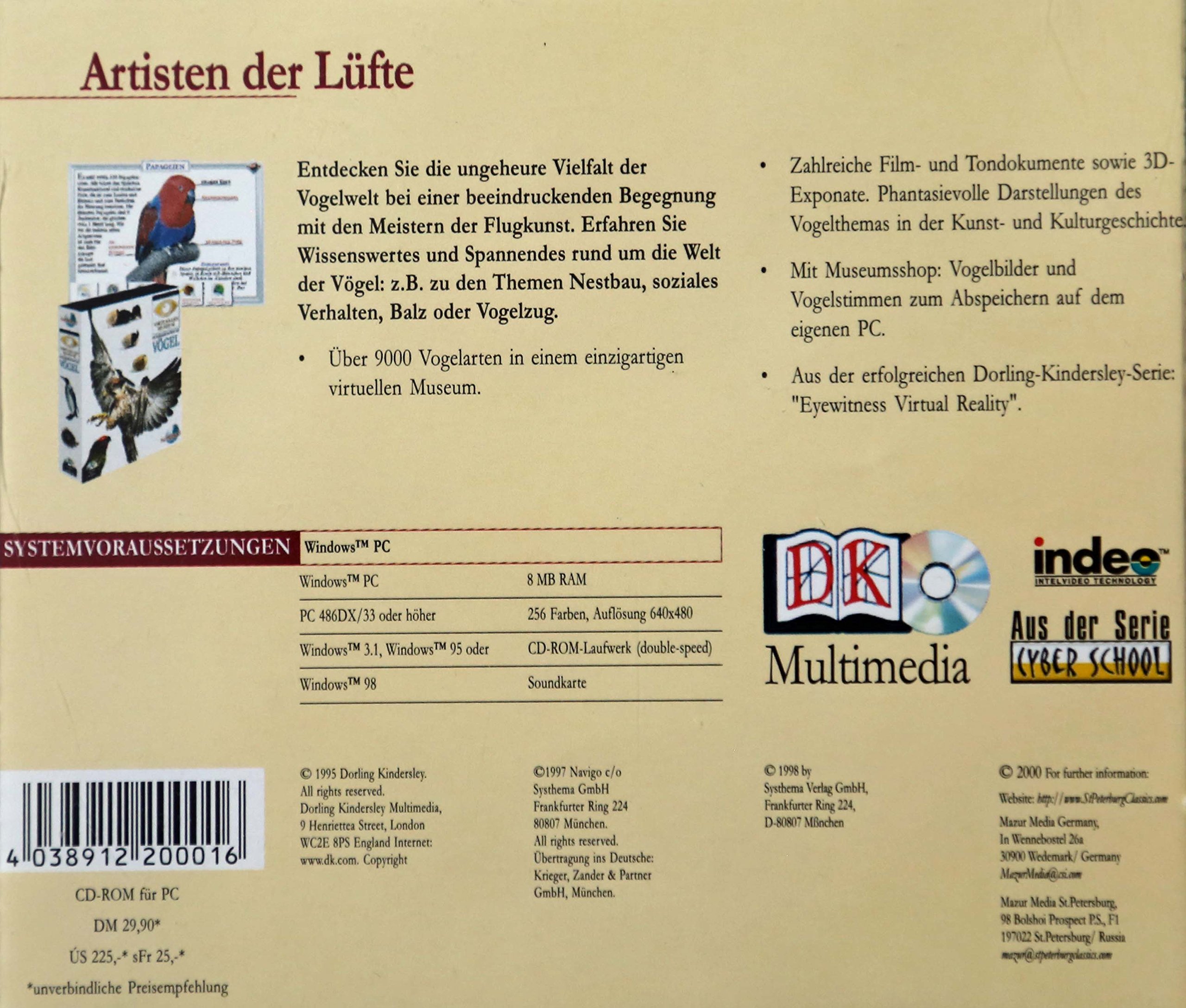 Faszinierende Welt der Vögel - Artisten der Lüfte - CD-Rom für Windows