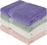 Vista 13 de BolBom*S Juego de 4 toallas de baño, 30 x 60 pulgadas, grandes, 100% algodón, a rayas, suaves, absorbentes y de secado rápido, para baño, piscina