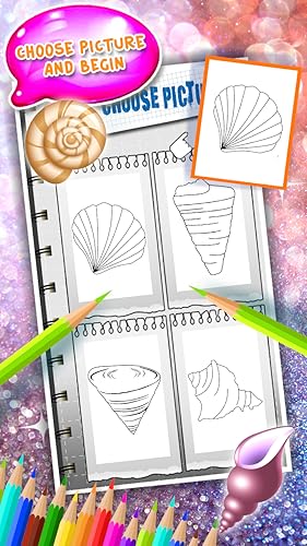 Livro de colorir Seashells