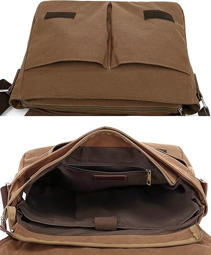 Miniatura 6 de Bolso bandolera de lona vintage para hombre, bolso escolar bandolera para laptop