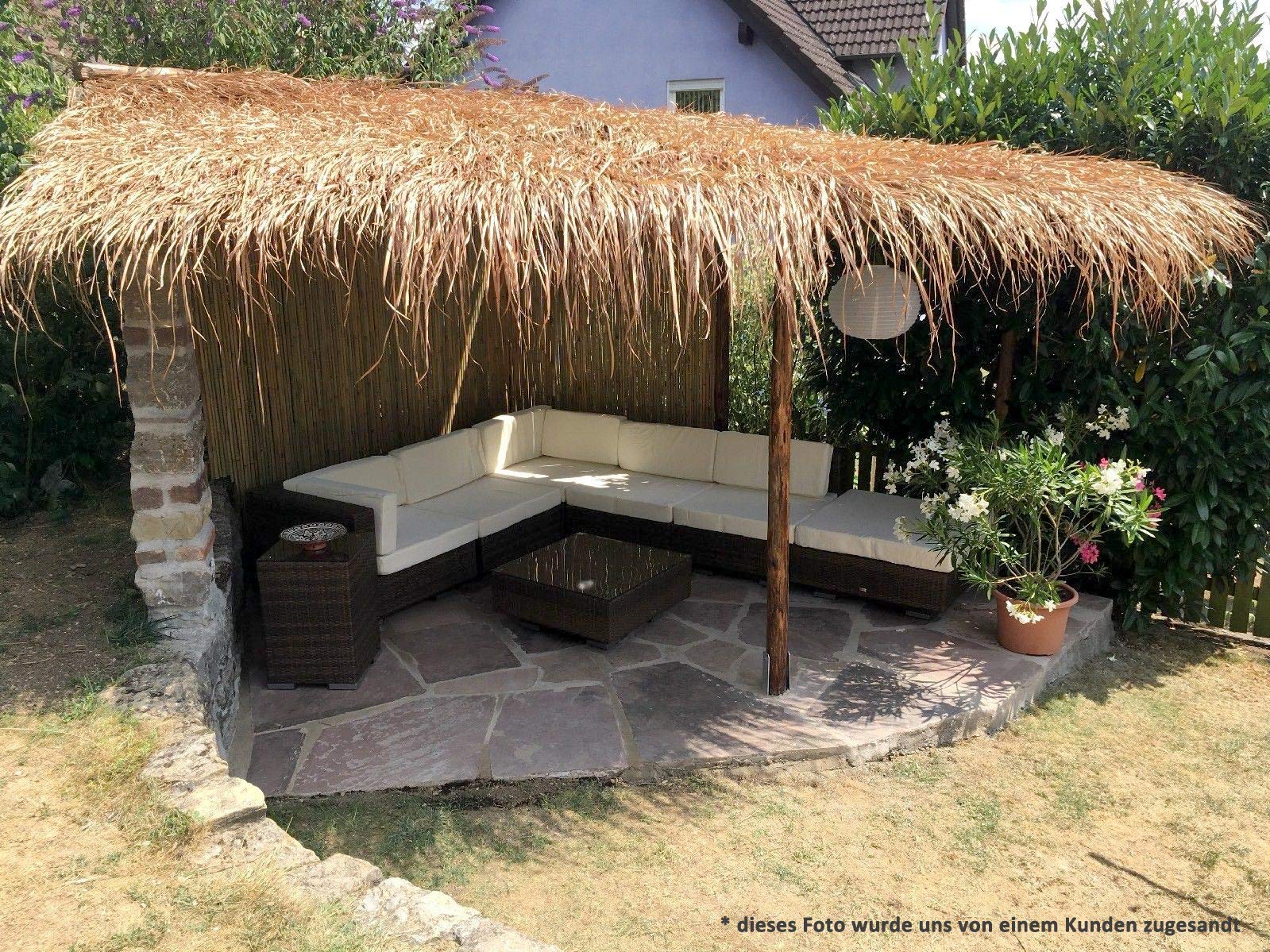 Palmdach Paneele Palmschindel Palmenblätter | Nachhaltiges Naturmaterial | Wetterfest Regendicht und Langlebig | Innen- und Außenbereich | ca. 148 cm x 80 cm | 10 Stück