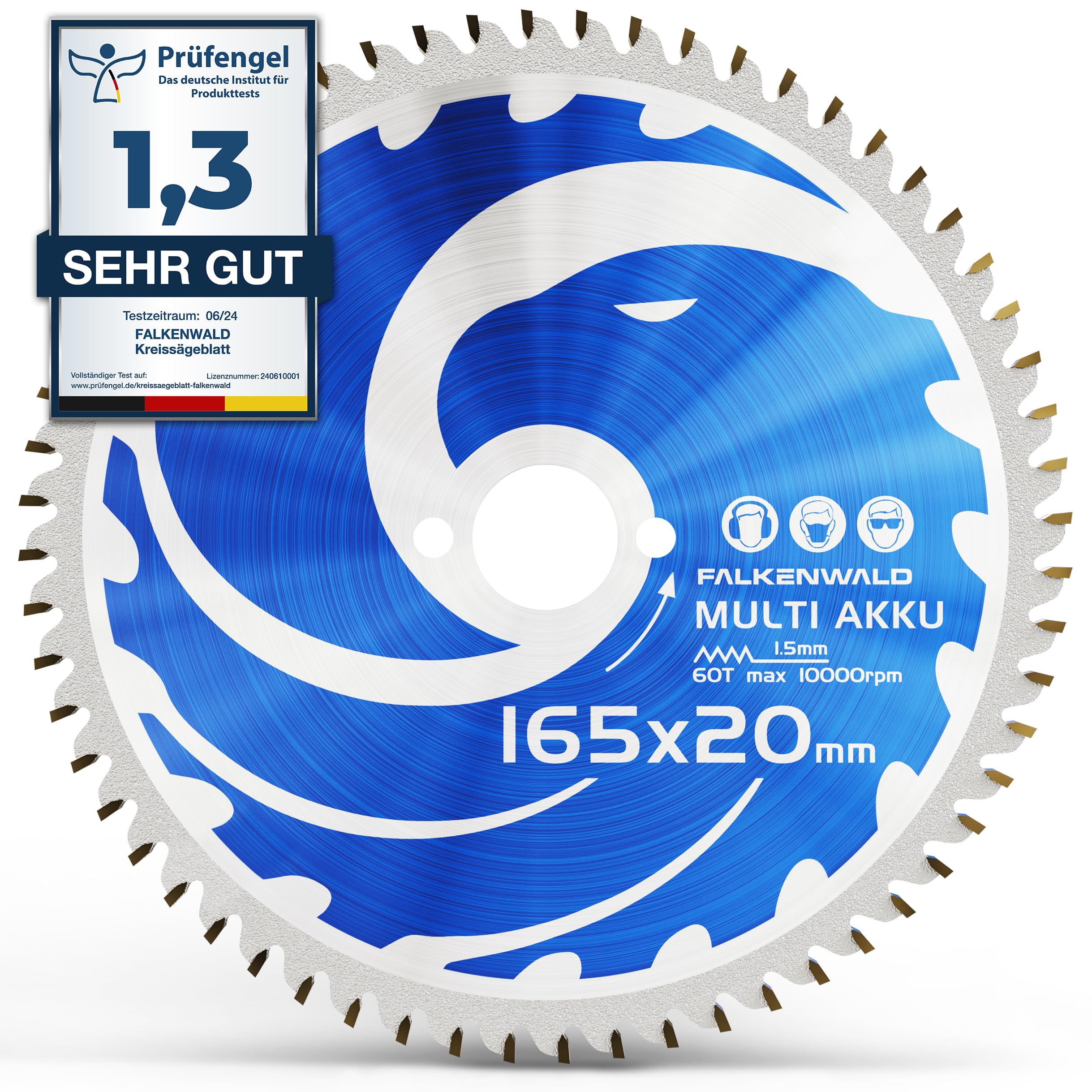 FALKENWALD® Sägeblatt 165 x 20 mm für Makita Tauchsäge (Multi-Material & Akku) - Hochwertiges Kreissägeblatt 165x20 mm aus Hartmetall - kompatibel mit Dewalt, Bosch, Makita SP6000