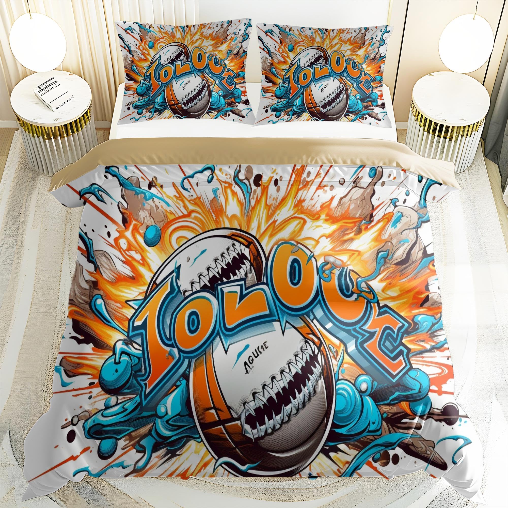 Housse de couette football style graffiti pour relooker une chambre d'ado