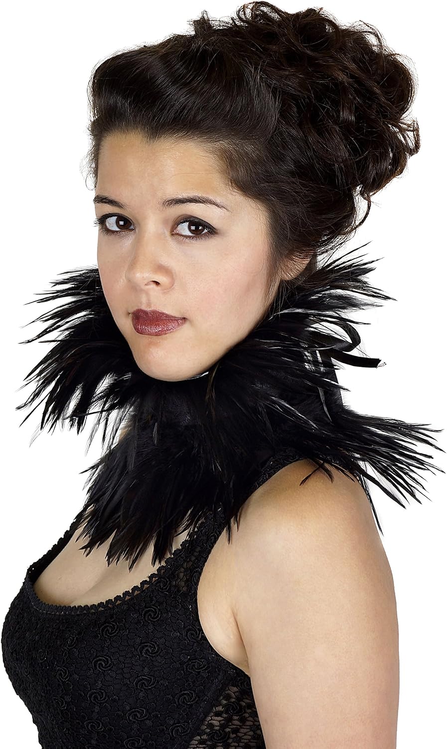 Natural Fashion Feather Choker Necklace - Black Sexy Shrug Steampunk Accessories