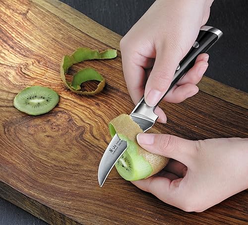 Miniatura 5 de Cangshan S Series 1020410 Cuchillo de pelarTourne forjado de acero alemán, hoja de 2,75 pulgadas