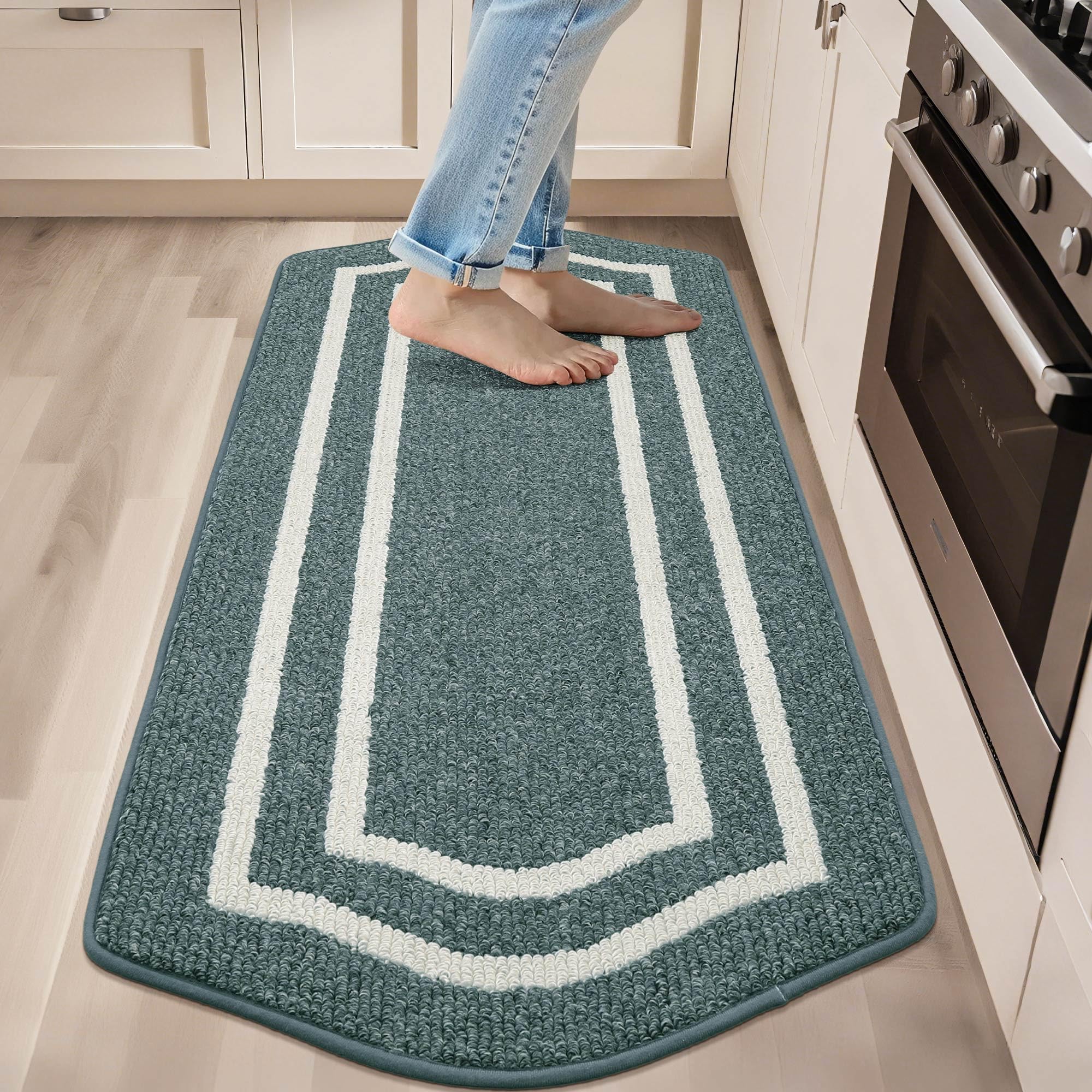 Tapis de cuisine en polypropylène tissé bleu lac élégant et résistant