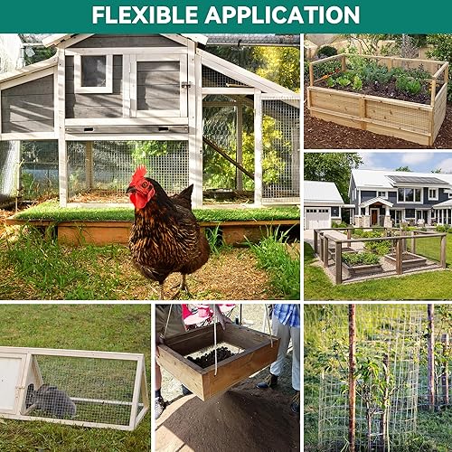Miniatura 7 de YITAHOME Malla de alambre galvanizado de 35.8 in x 51.5 ft, rollo de alambre de pollo calibre 19 de 12 pulgada