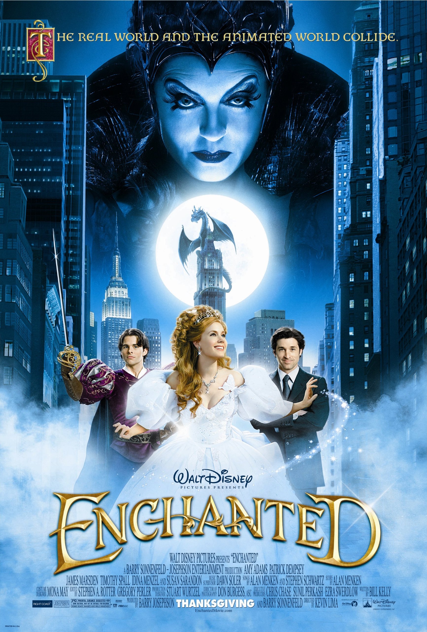 ENCHANTED MOVIE POSTER PRINT APPROX SIZE 12X8 INCHES