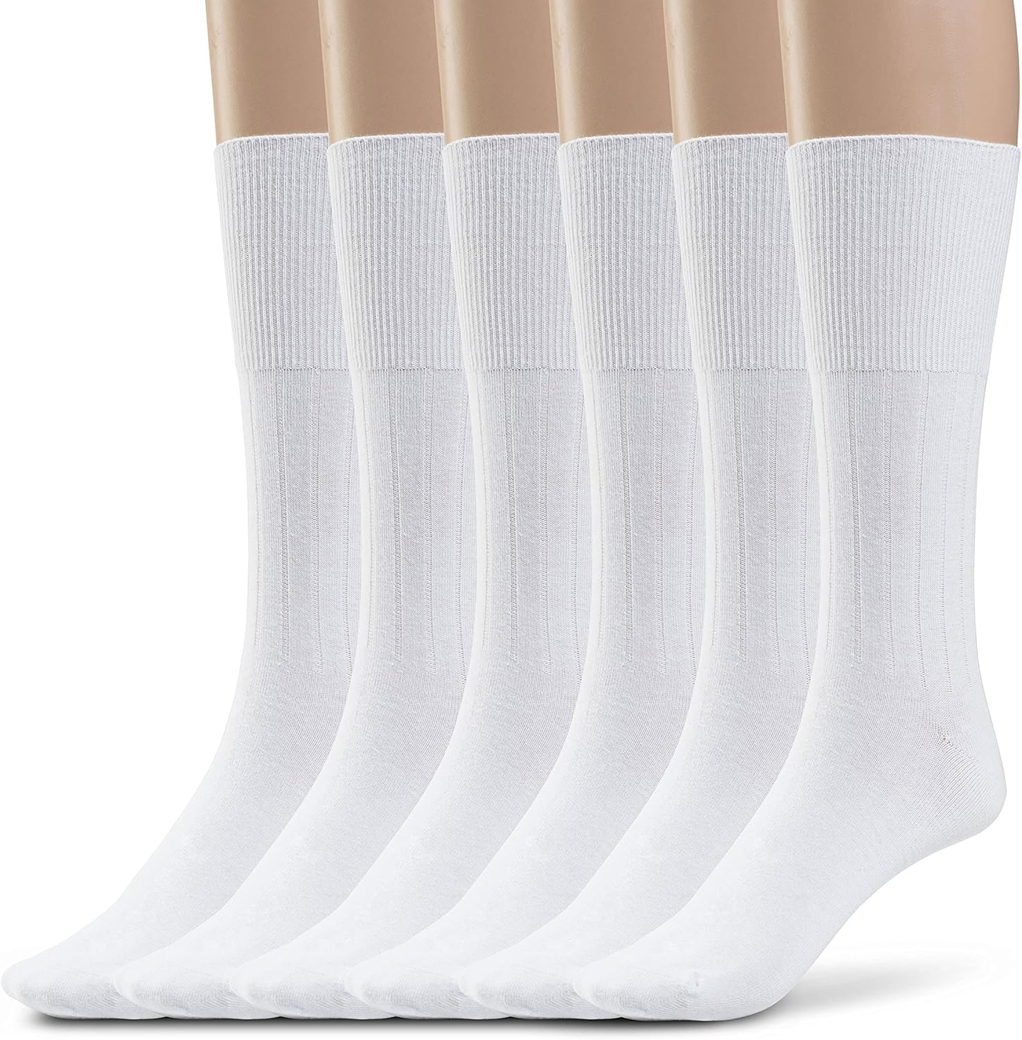 Silky Toes Cotton Diabetic Dress Socks For Women Non Binding Seamless Cres Socks, 3 or 6 Pk Big Sizes