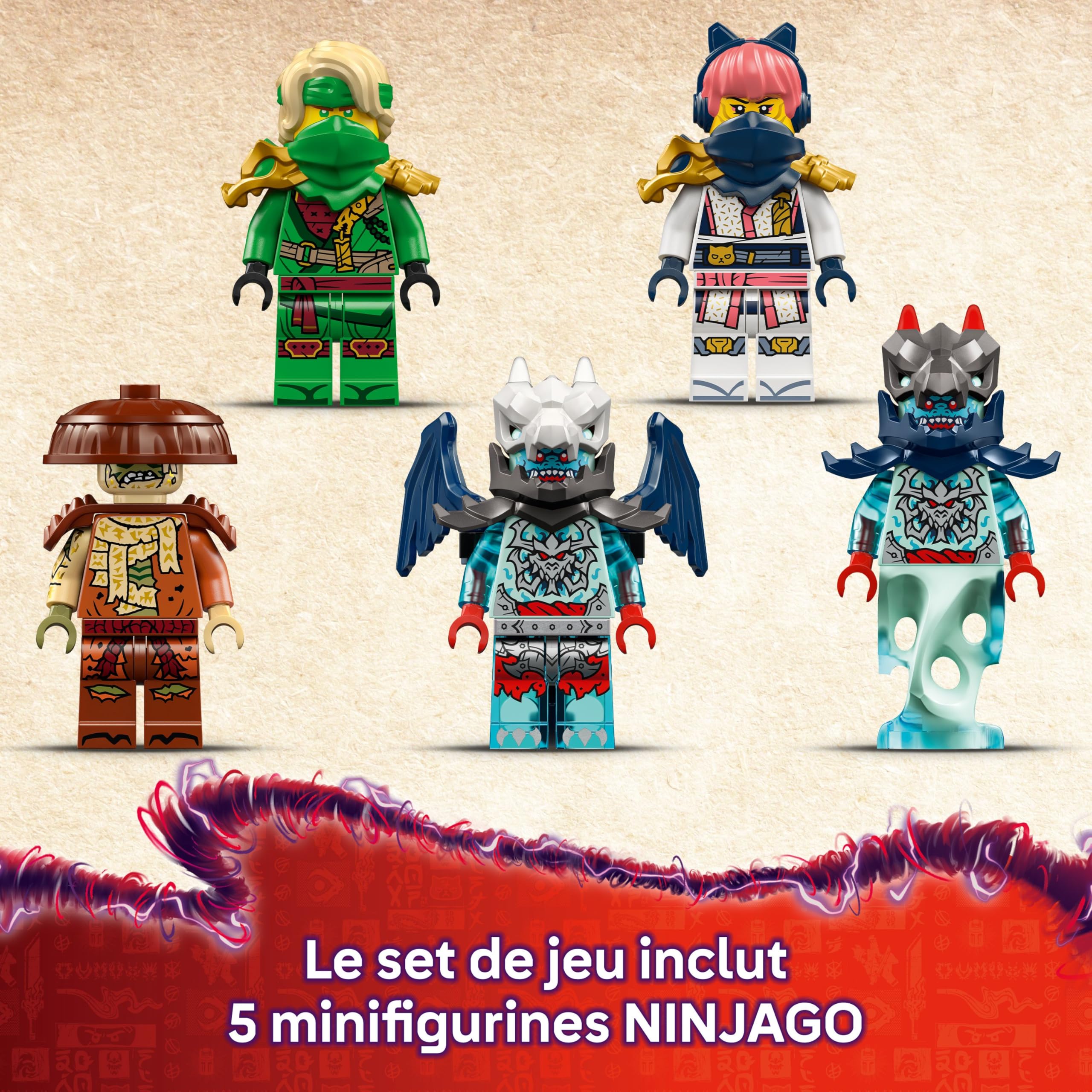LEGO Ninjago L’Avion-Robot De Lloyd - Figurine Articulée Modulable en Jet - 5 Minifigurines Dont Sora & Lloyd - Figurines De Moto & Dragon - Cadeau pour Garçon Dès 9 Ans & Fans De La Série TV 71845