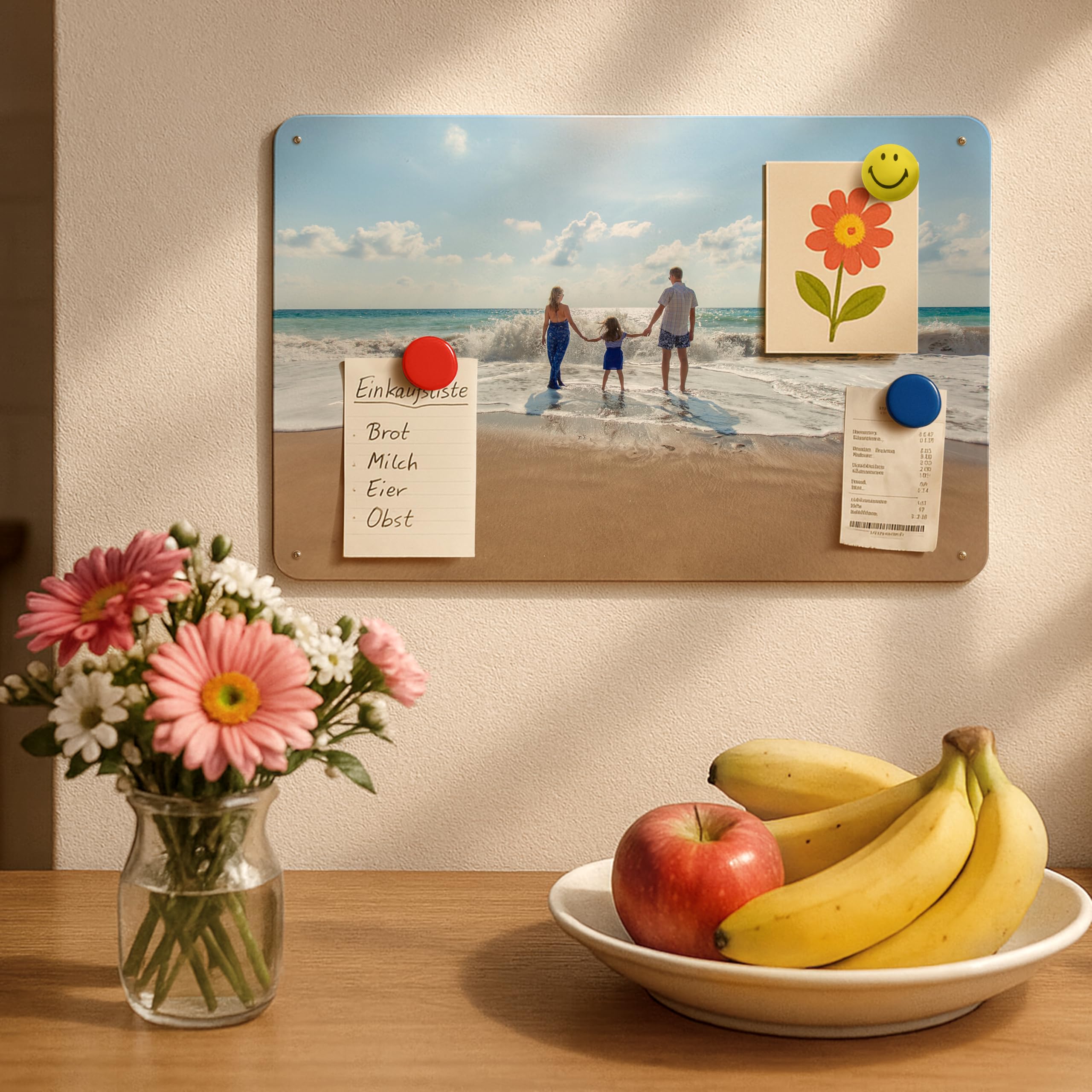 printplanet® Magnettafel personalisierbar - Magnet-Pinnwand mit Foto oder Text - 70 cm × 50 cm - Stahlblech, kratzfest & lichtecht