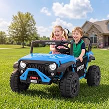 24V 2-Seater Ride on UTV Truck with Remote Control 4WD Electric Vehicle Designed for Big Kids, Featuring Spring Suspension, Front and Behind LED Lights, Dual Storage Compartments, 3 Speed Settings,