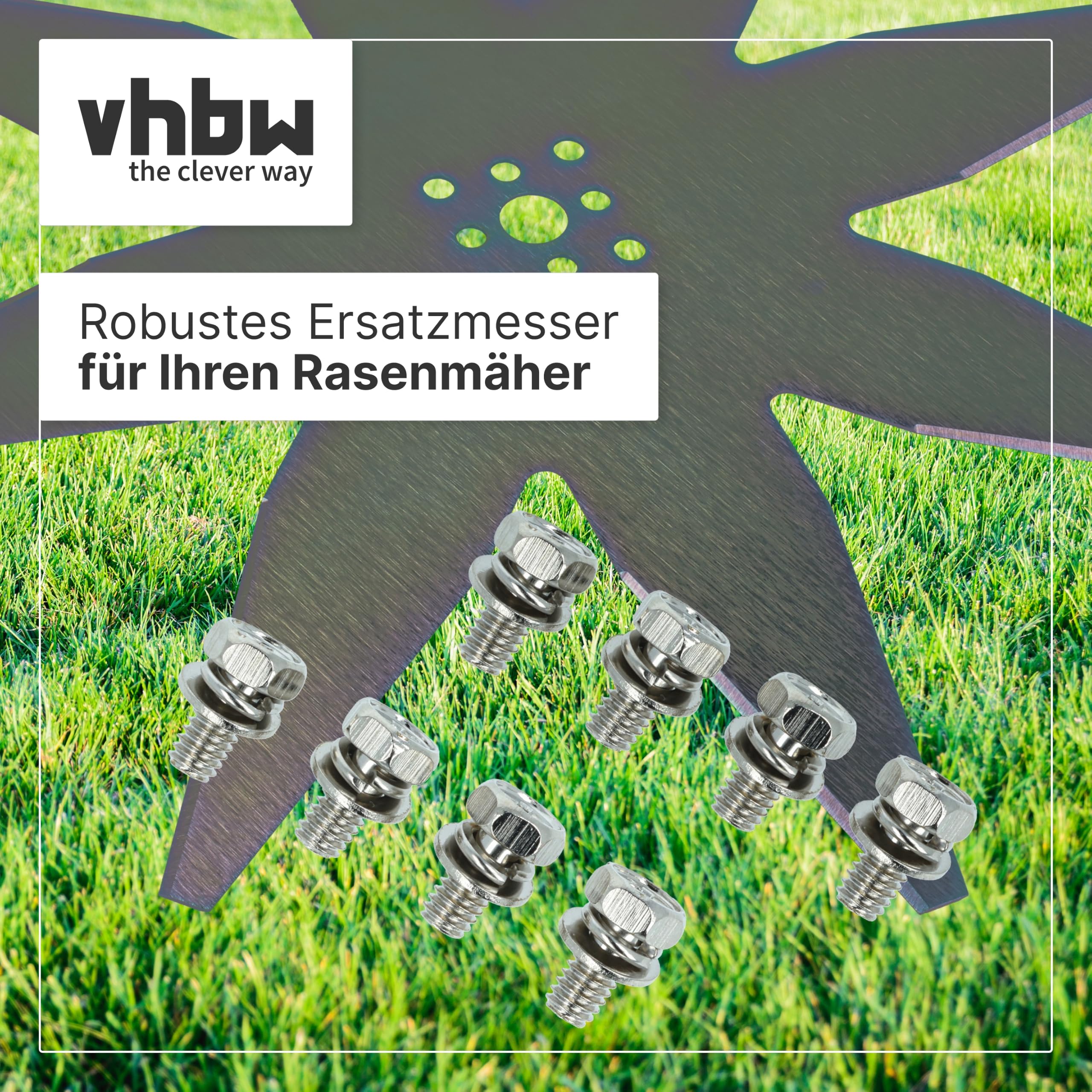 vhbw 2x Lama di ricambio (8 stell) compatibile con Ambrogio L30, L75, L200 tagliaerba - grigio, in acciaio