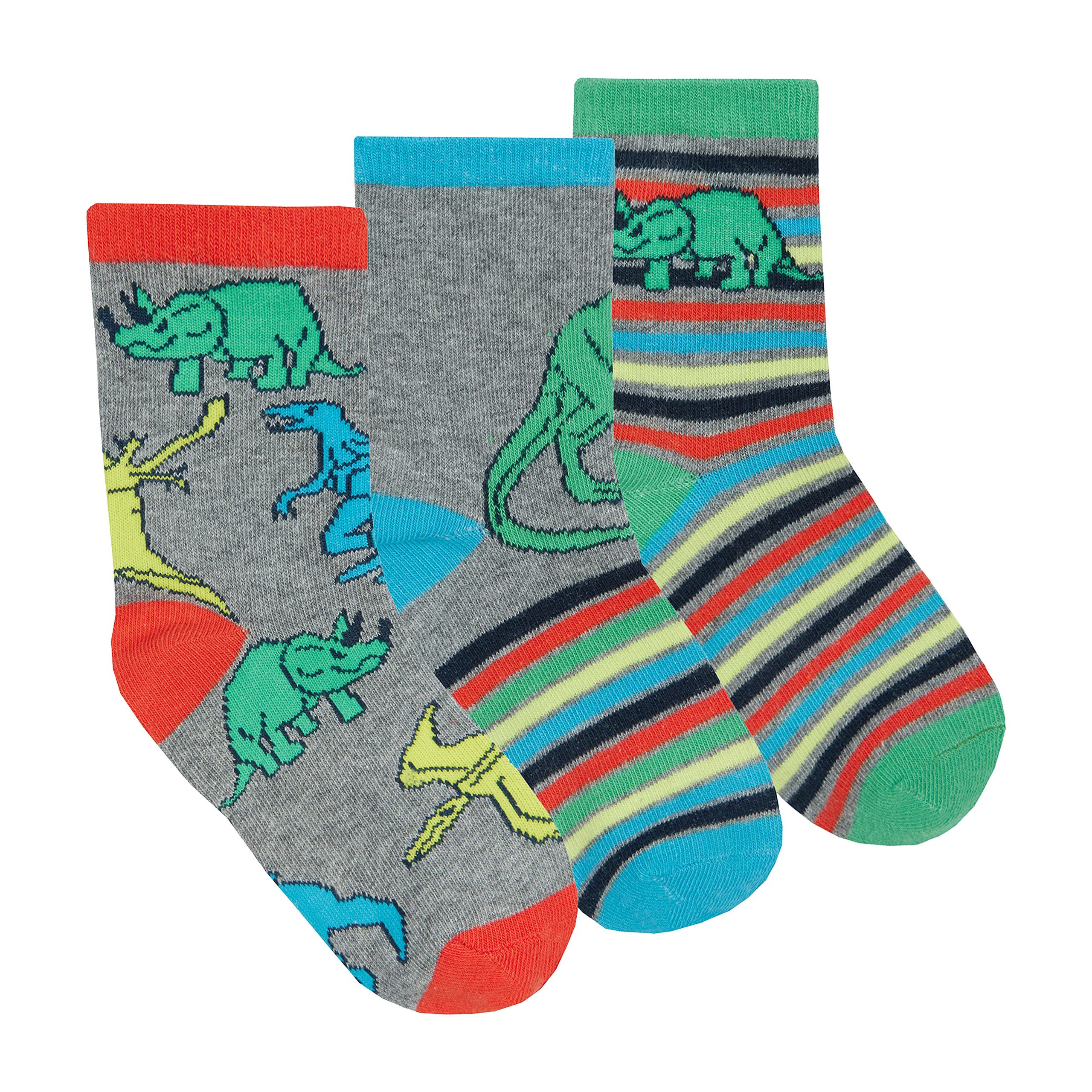 Metzuyan Kids Boys Cotton Rich Novelty Socks Camo Designed Stripe Dinos Size 9-12