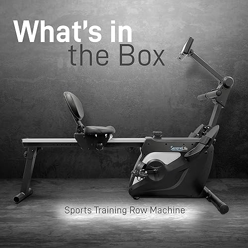 Miniatura 7 de SereneLife Máquina de remo y bicicleta 2 en 1  8 niveles de resistencia magnética, capacidad de 264 libras  Entrenador cardiovascular plegable y
