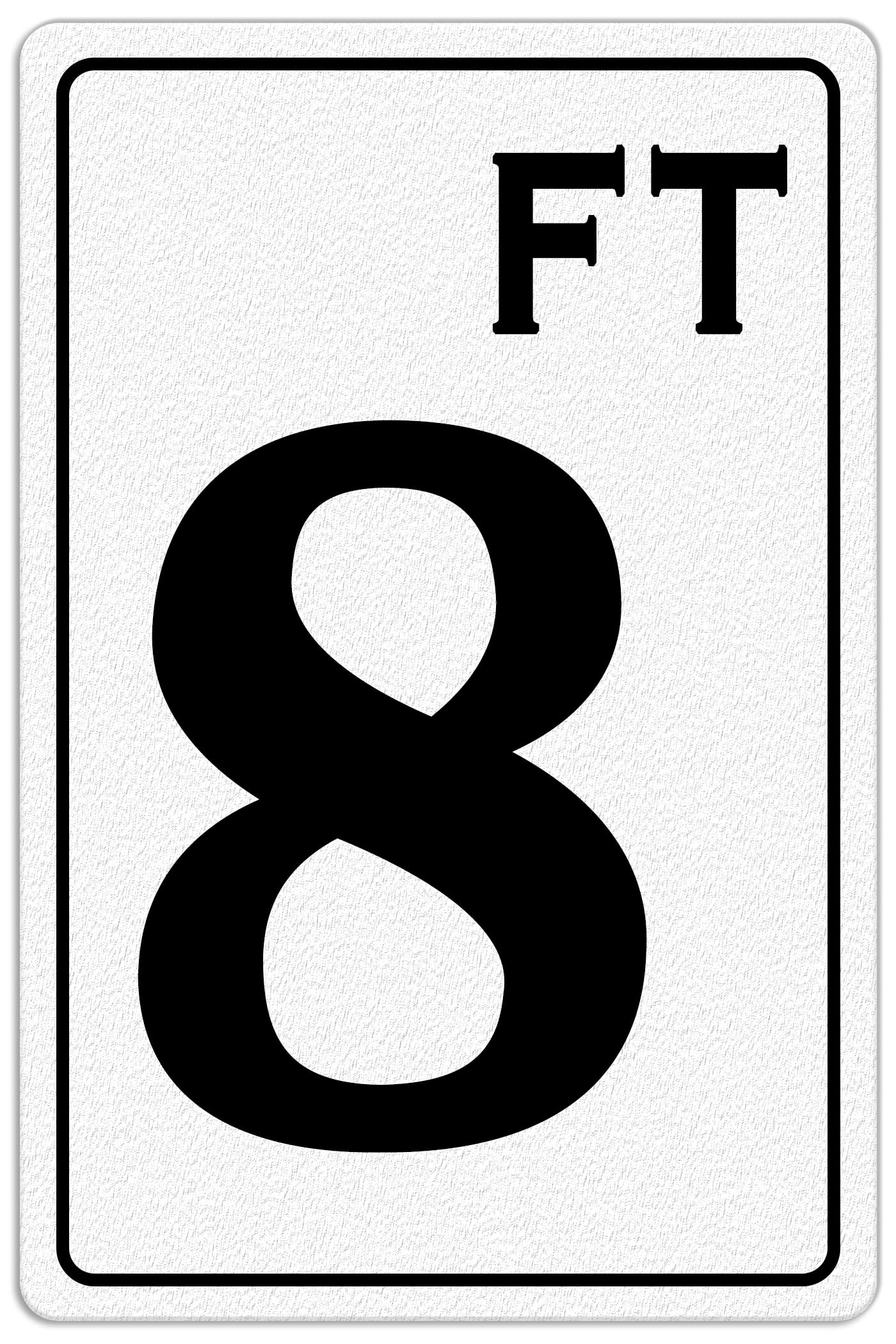 Swimming Pool Deck Depth Marker Signs - Swimming Pool Sign, 8 FT Warning Metal Sign 8X12 Inch