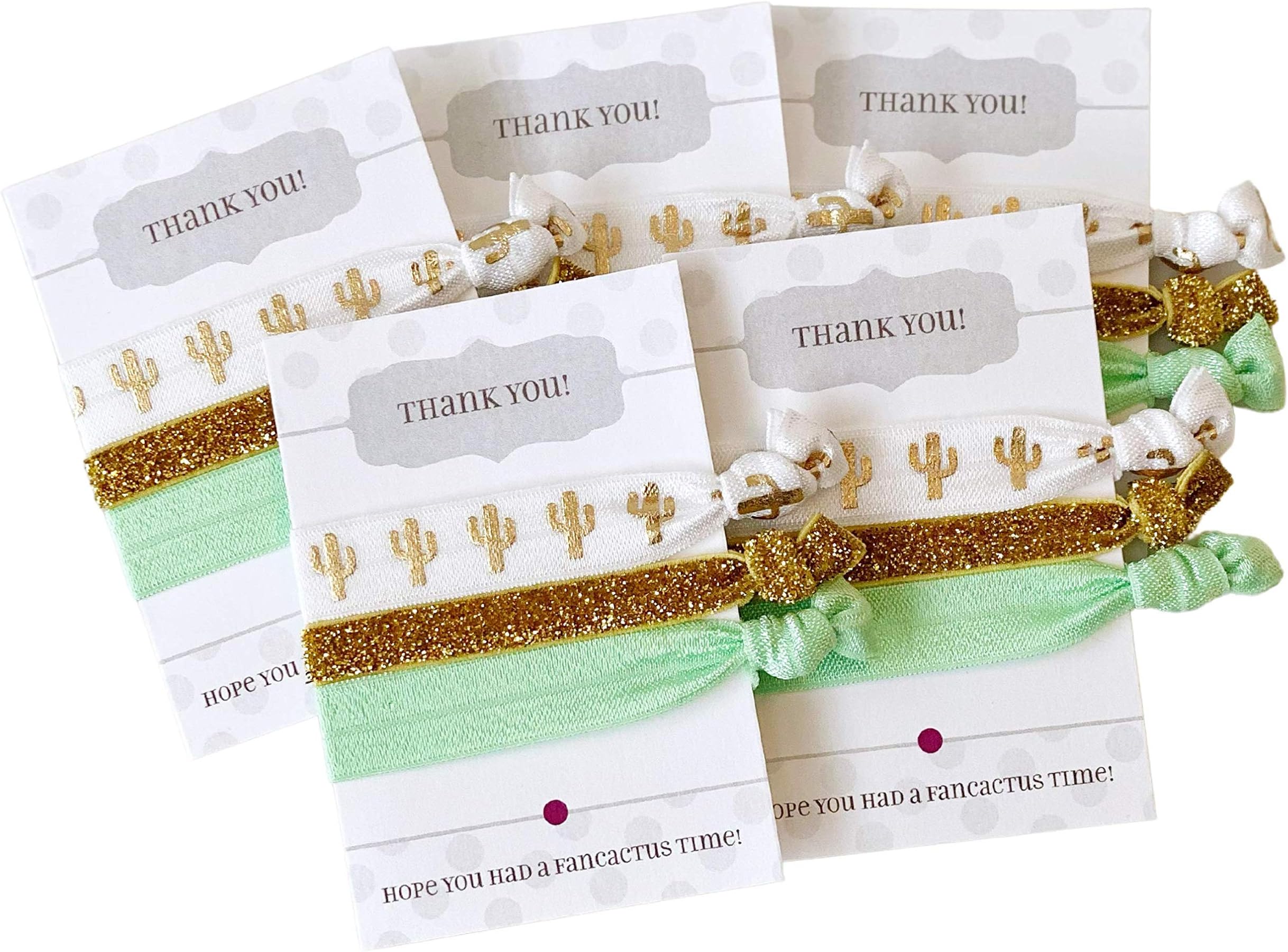 Plum Polka DotCactus Party Favors, Hair Ties Bracelets, Birthday Fiesta Decorations, Bachelorette Supplies, Bridal Shower Decor (5 Pack)