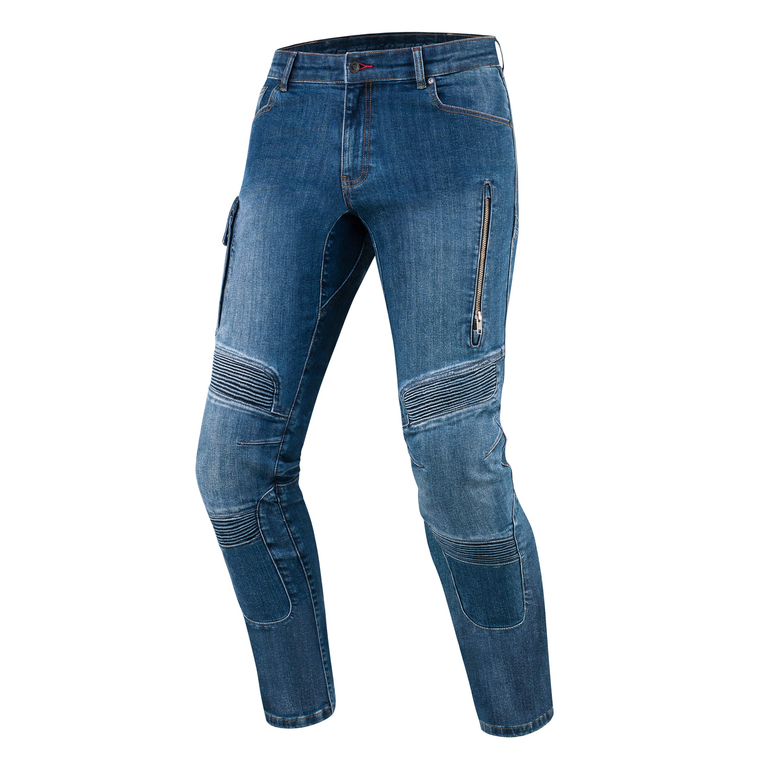 REBELHORN Vandal Pantalones Vaqueros de Moto Hombre | Forro de Fibra Aramida | Protectores de Rodilla y Cadera SAS-Tec | Bolsillo Protector de Coxis | 2 Canales de Ventilación | Tapered Fit