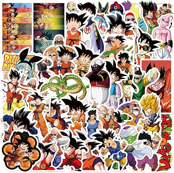 50pcs Anime Manga Dragon and Ball Stickers for Teens, Cool Waterproof Vinyl Decal for Teen Adult Laptop, Travel Case, Phone, Bike, Water Bottle, Guitar, Computer, Skateboard ball50