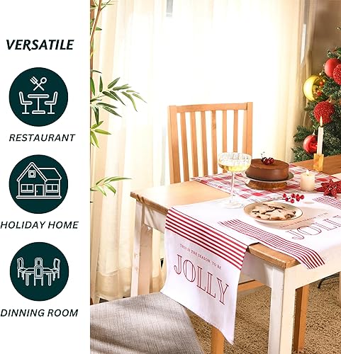 Miniatura 6 de Folkulture Juego de 6 manteles individuales de Navidad, 14 x 19 pulgadas, 100 % algodón, lavables o bohemios, manteles individuales de invierno a