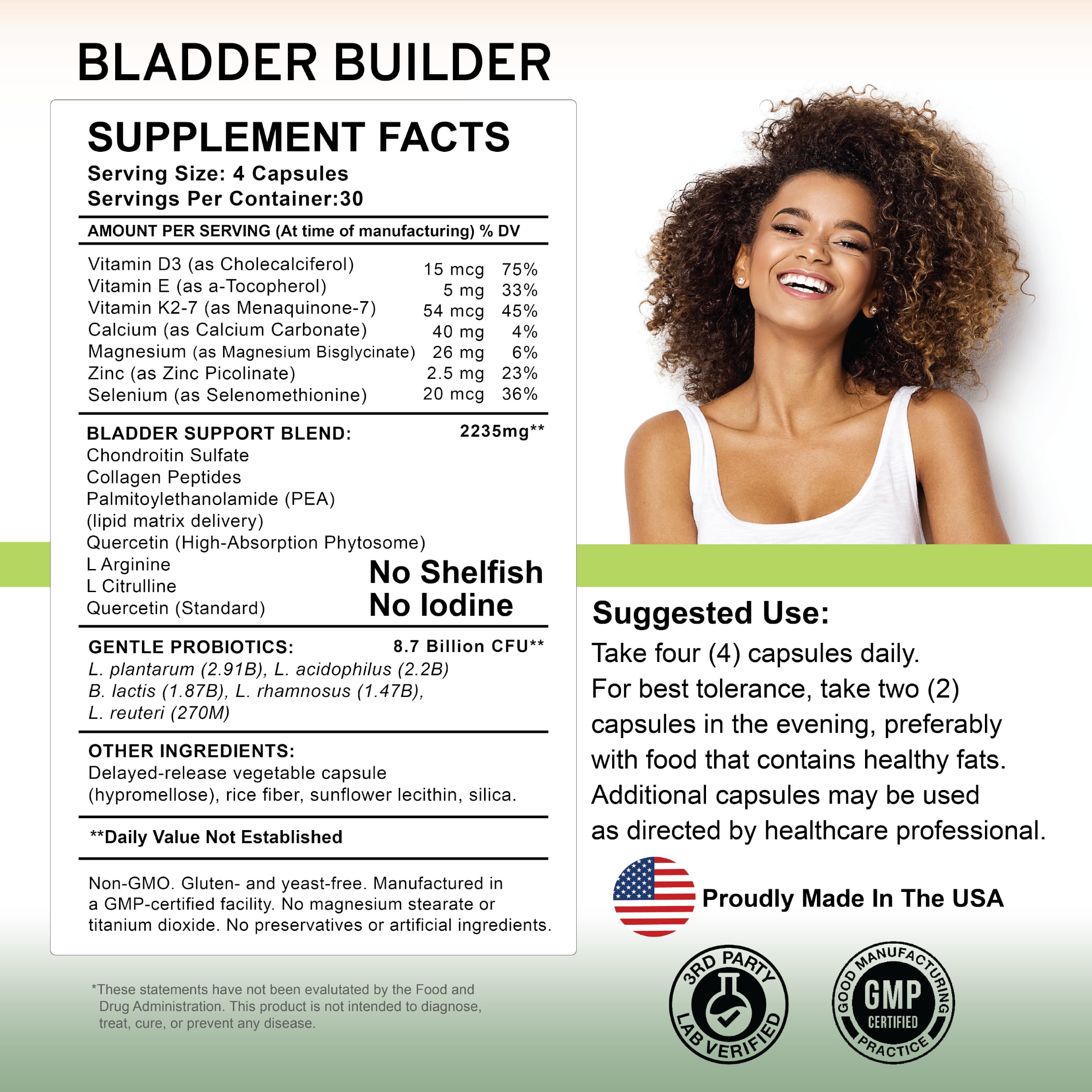 Bladder Health Supplement for Bladder Support & Bladder Discomfort – Supports Bladder Lining – 120 Capsules – Made in USA** — Amazon image 5