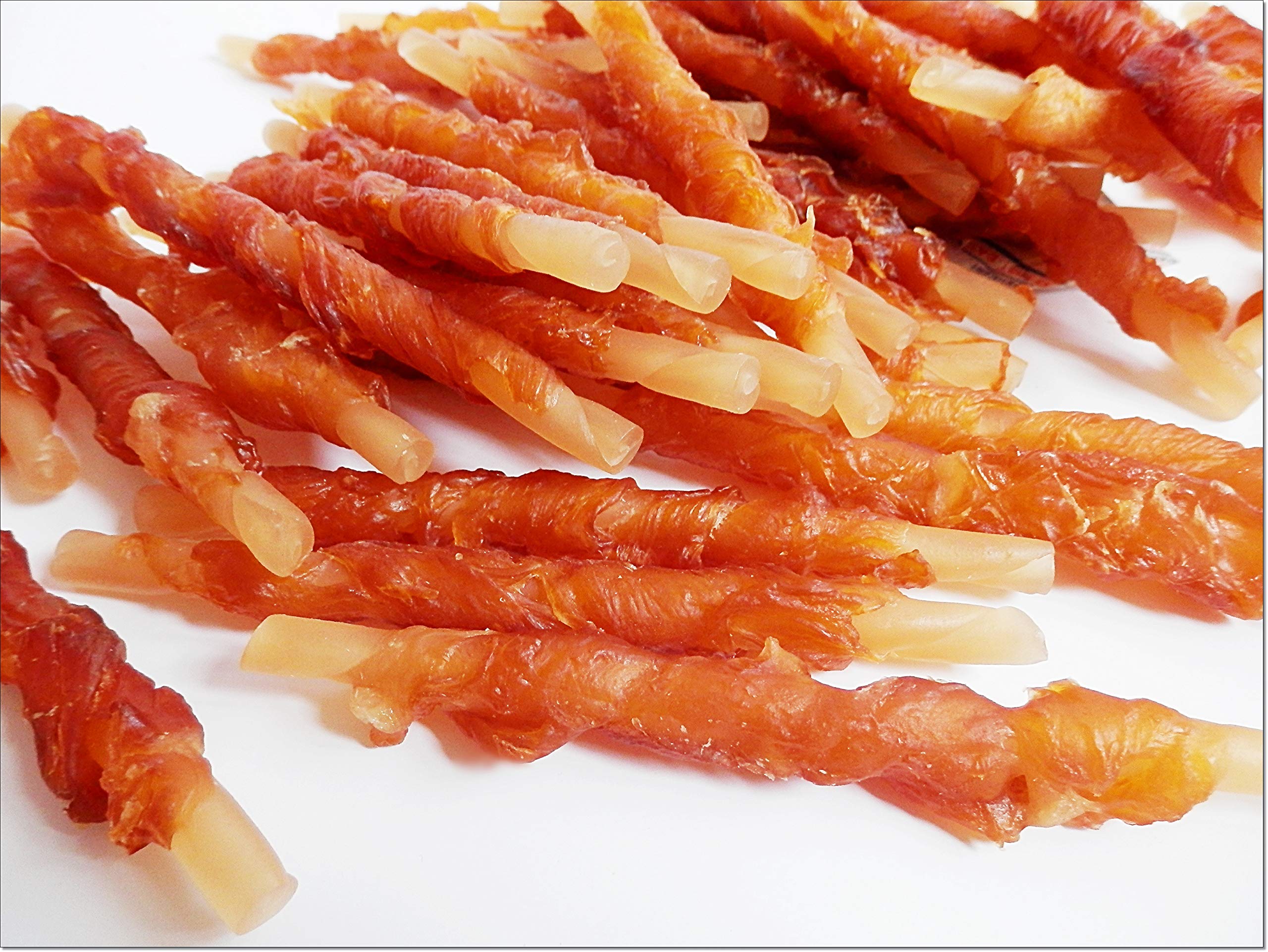DriedDogTreats Natural Dog Chews Chicken & Cod Sticks 500g (40–50 pcs) - Long Lasting Treats for Dogs Medium & Large Size - Chewy Rawhide Sticks for All Breeds - Dual Protein - Chewing, Daily Rewards