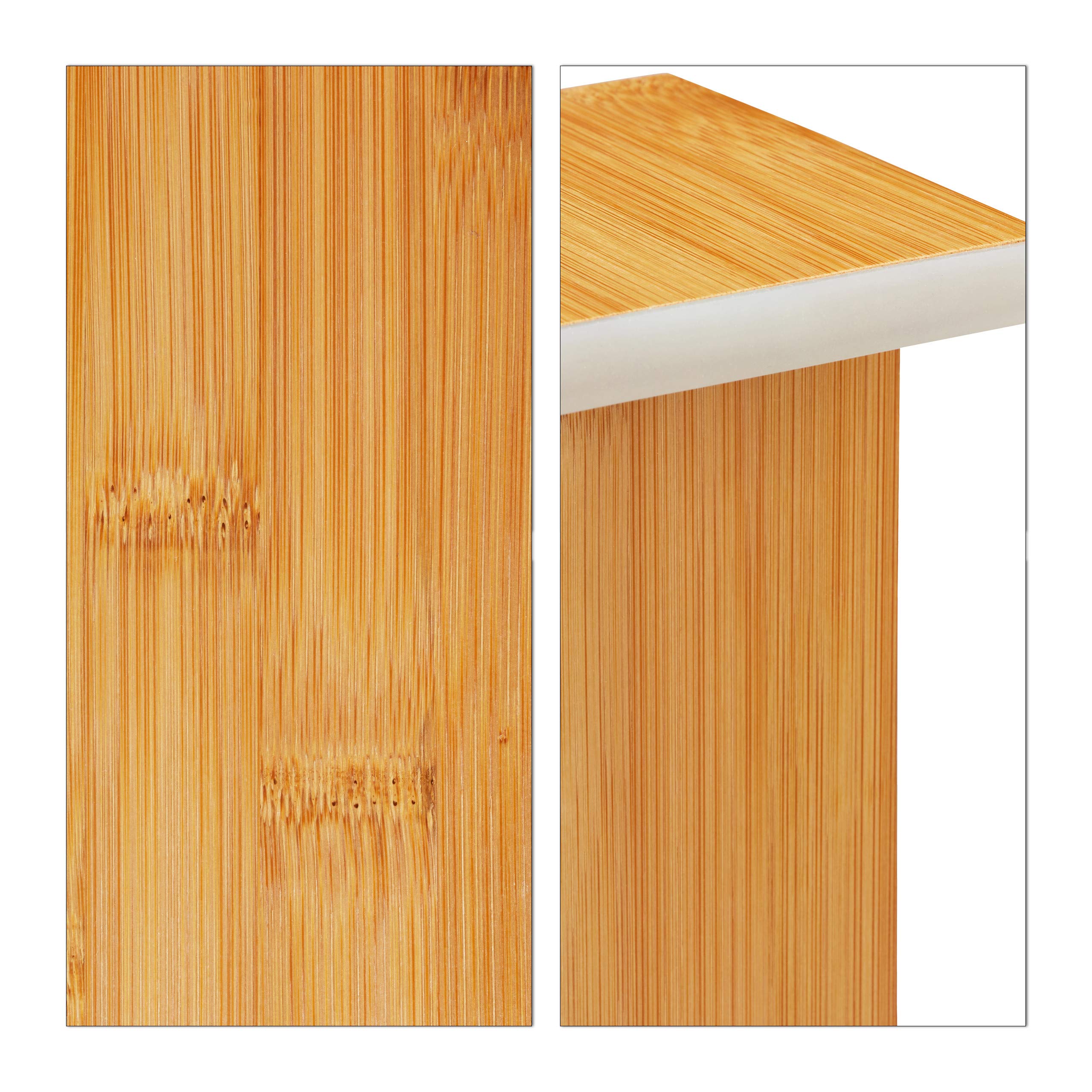 Relaxdays Tavolino per PC in bambù, Rialzo per Monitor con 2 Tiretti, da Scrivania, HLP 11,5 x 47 x 18 cm, Color Legno