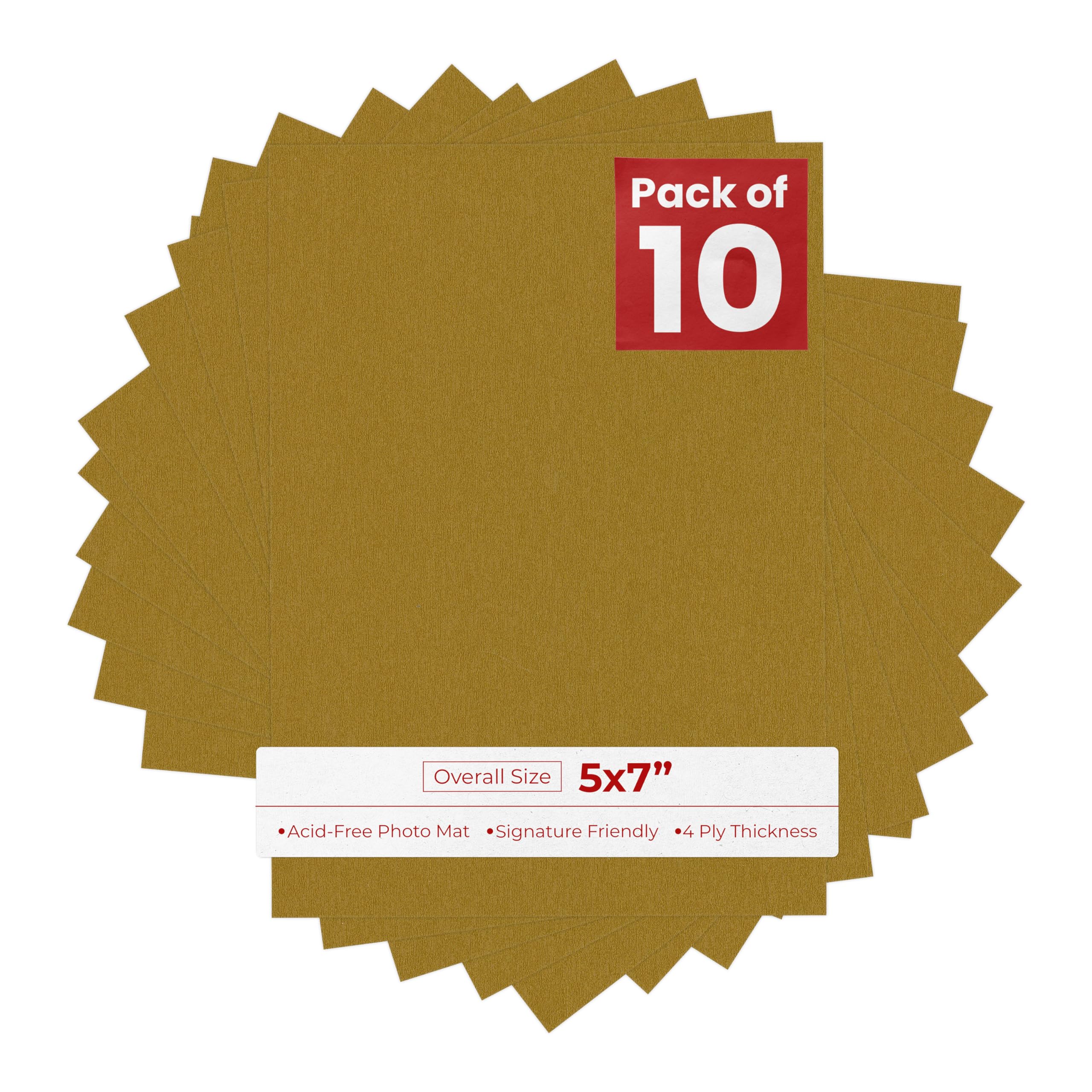 Gold 5x7 Backing Board - Uncut Photo Mat Board (10-Sheets)-image-42