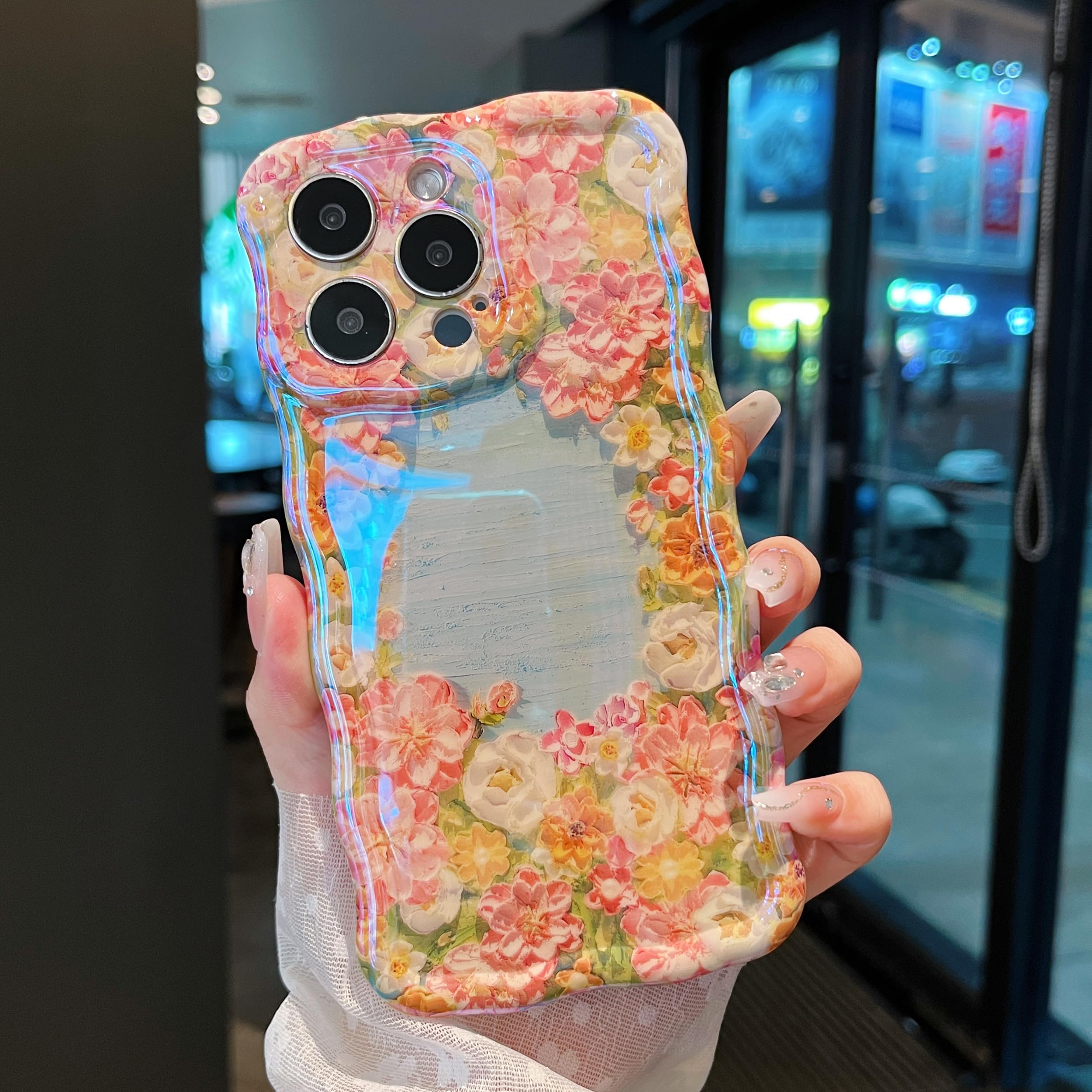 XIZYO Colorful Retro Oil Painting Flower Case for iPhone 13 Pro Max - Image 3